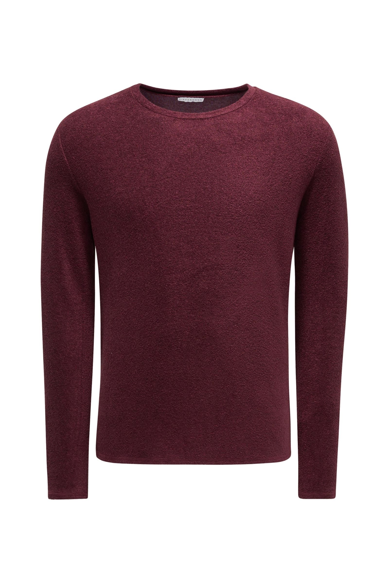 Terry fabric crew neck sweatshirt 'Veit' burgundy