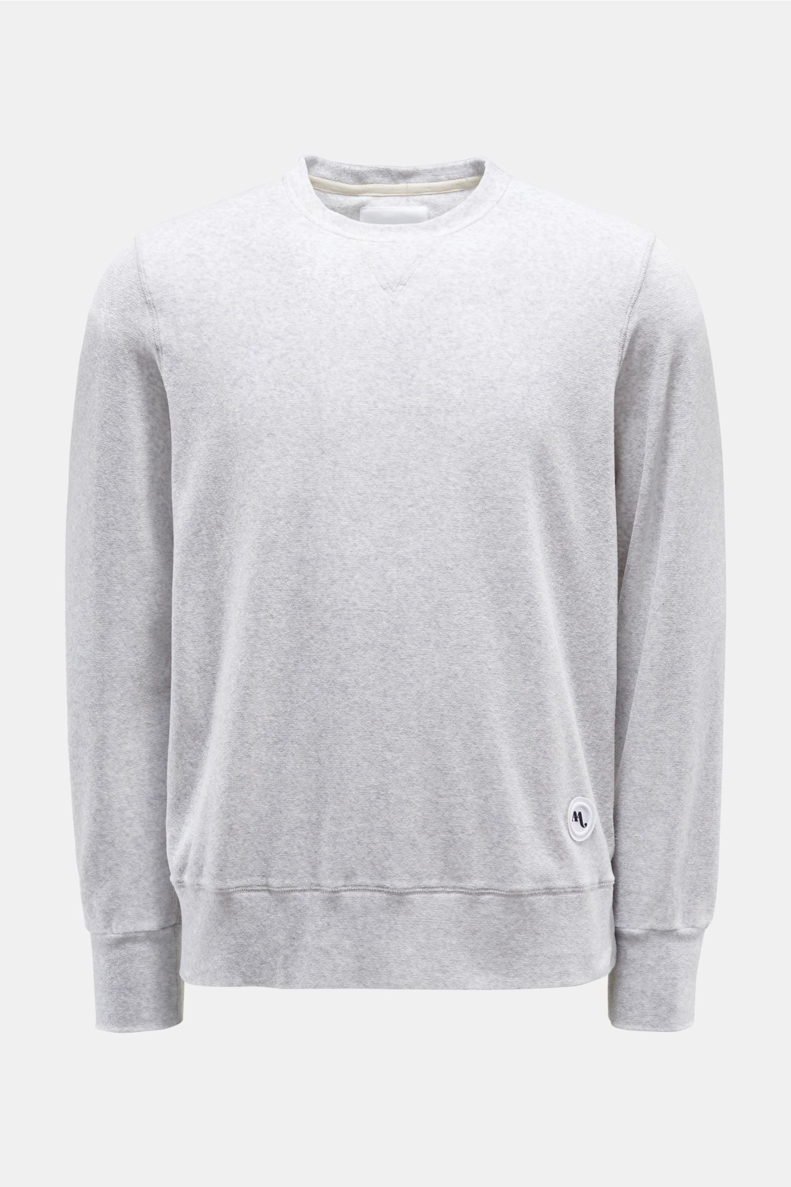 Velour crew neck sweatshirt 'Aasteria' light grey