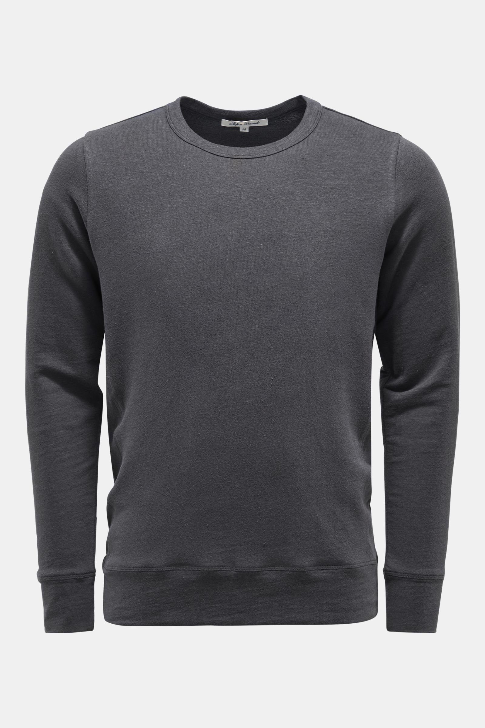 Linen crew neck sweatshirt 'Edwin' dark grey