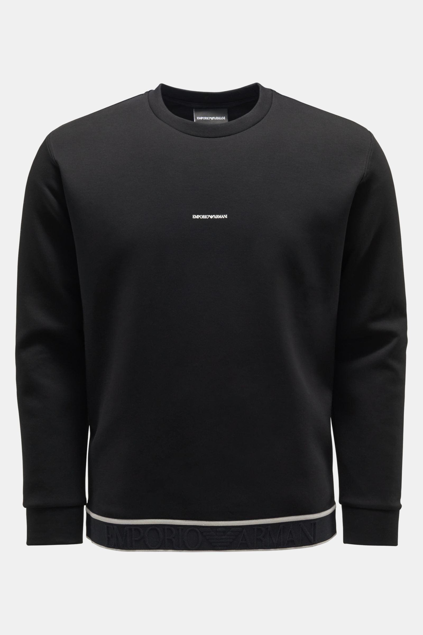 EMPORIO ARMANI neoprene crew neck sweatshirt black | BRAUN Hamburg