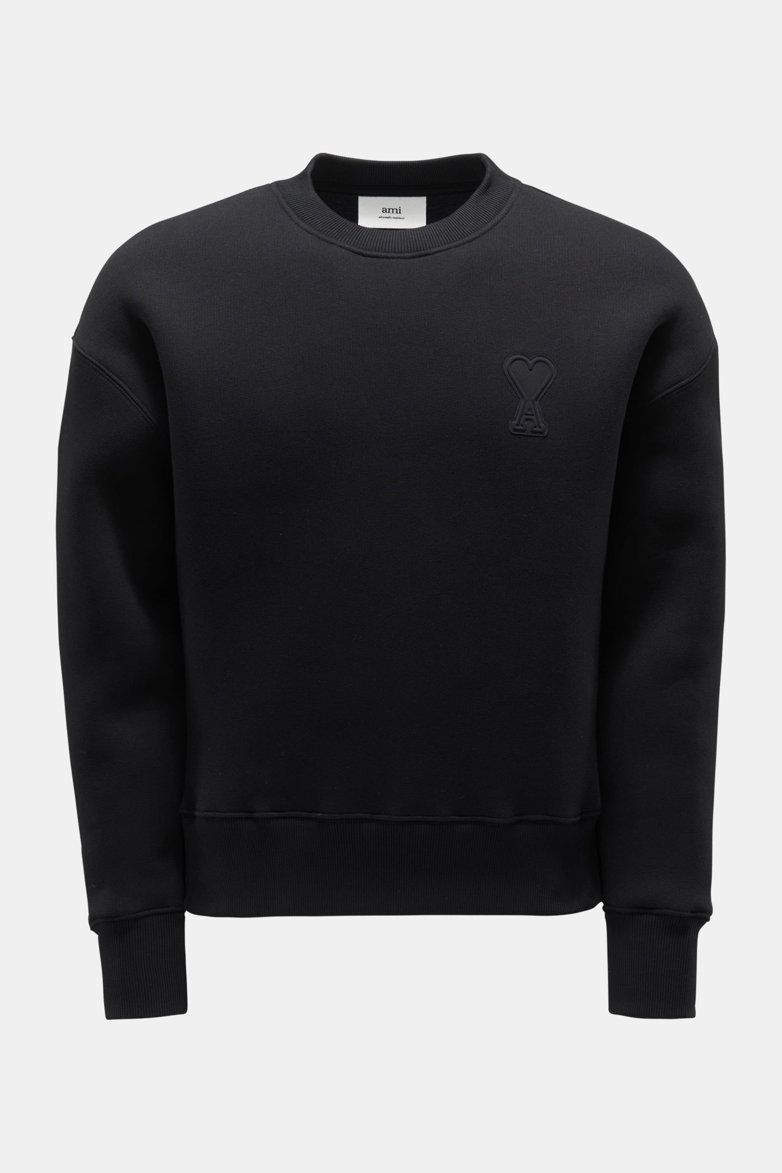 Neopren-Rundhals-Sweatshirt schwarz