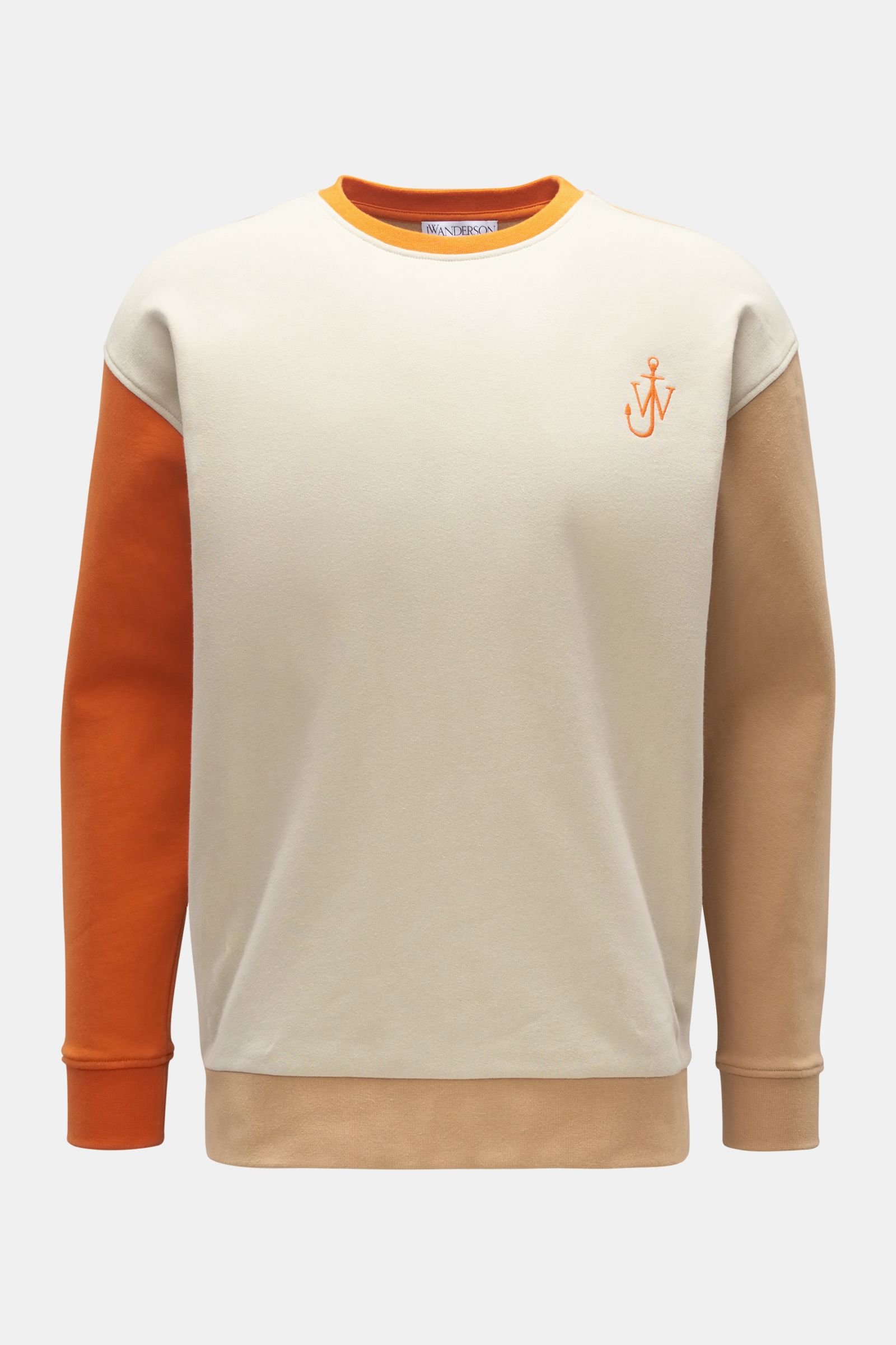 Rundhals-Sweatshirt beige/orange/hellbraun
