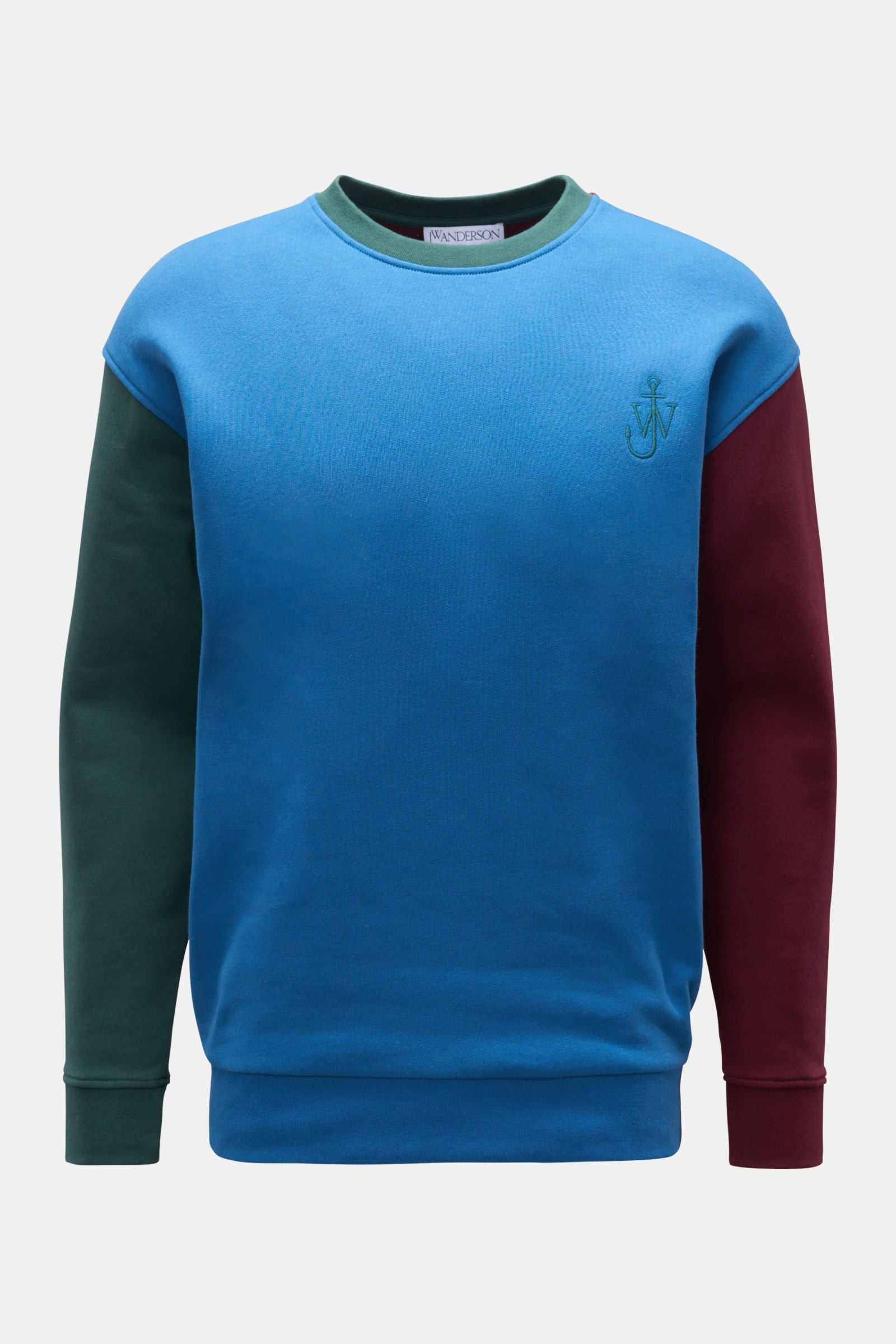 Rundhals-Sweatshirt blau/grün/bordeaux