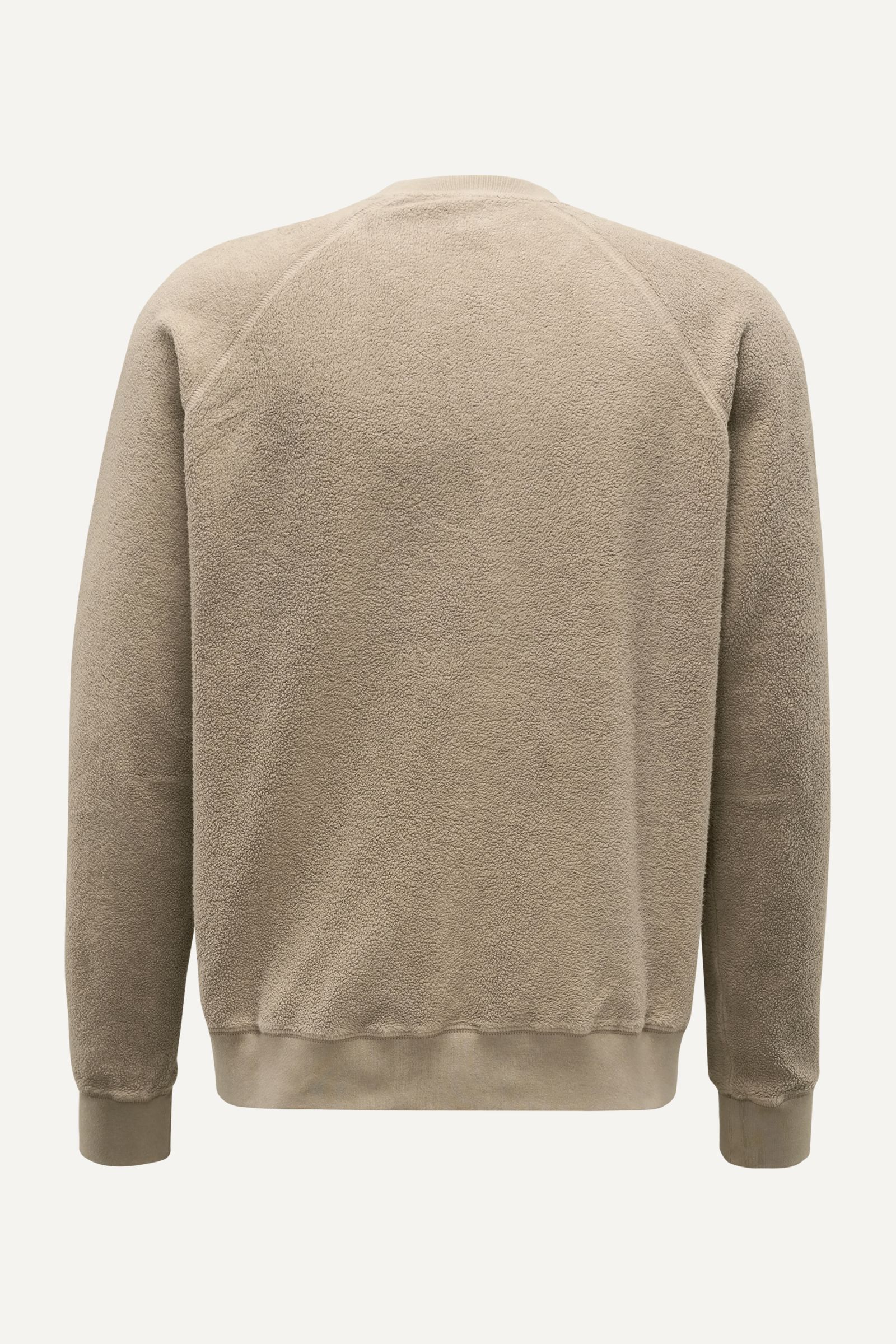 04651/ A trip in a bag Fleece-Rundhals-Sweatshirt 'PF Crew' taupe