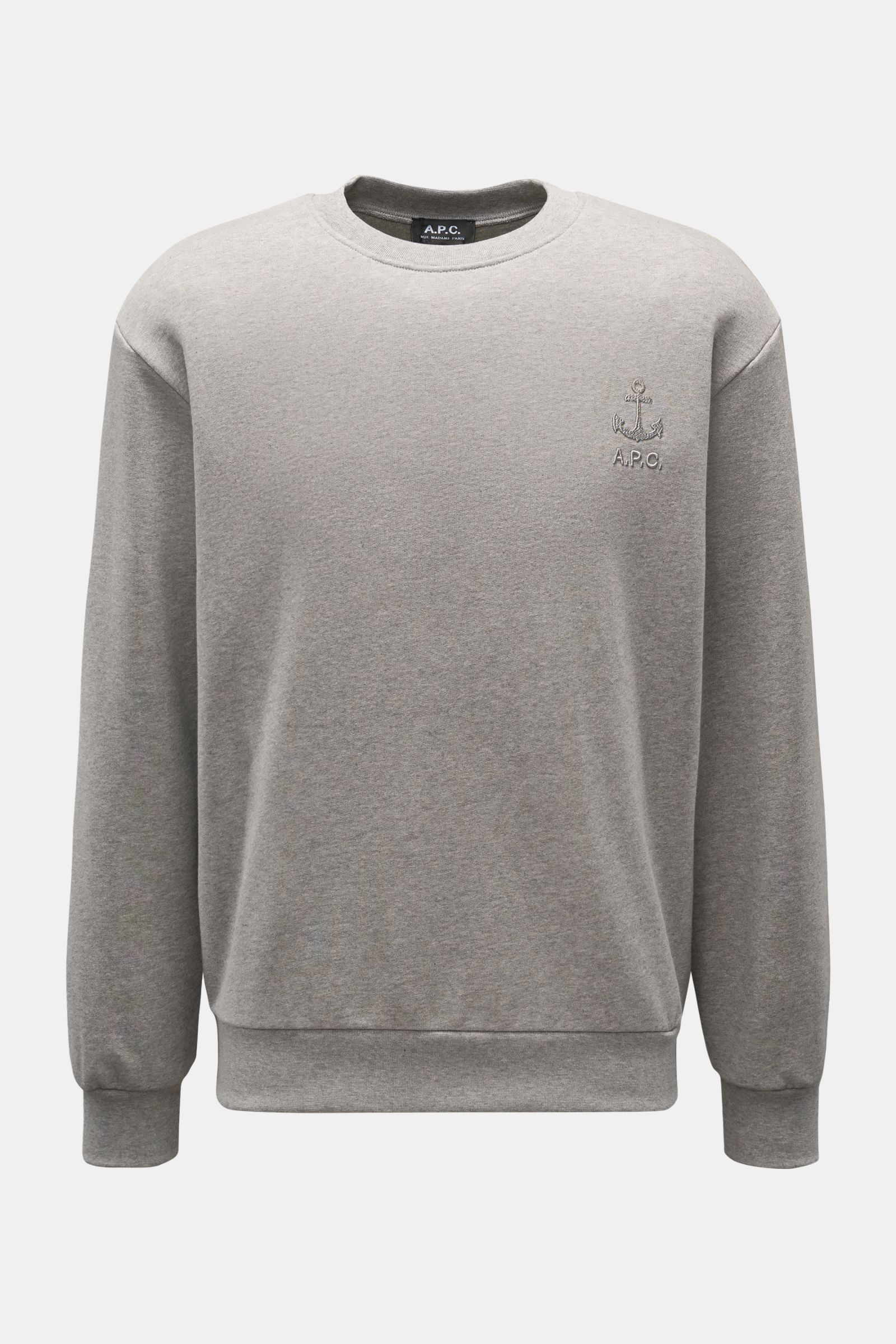 A.P.C. Rundhals-Sweatshirt 'James' grau meliert