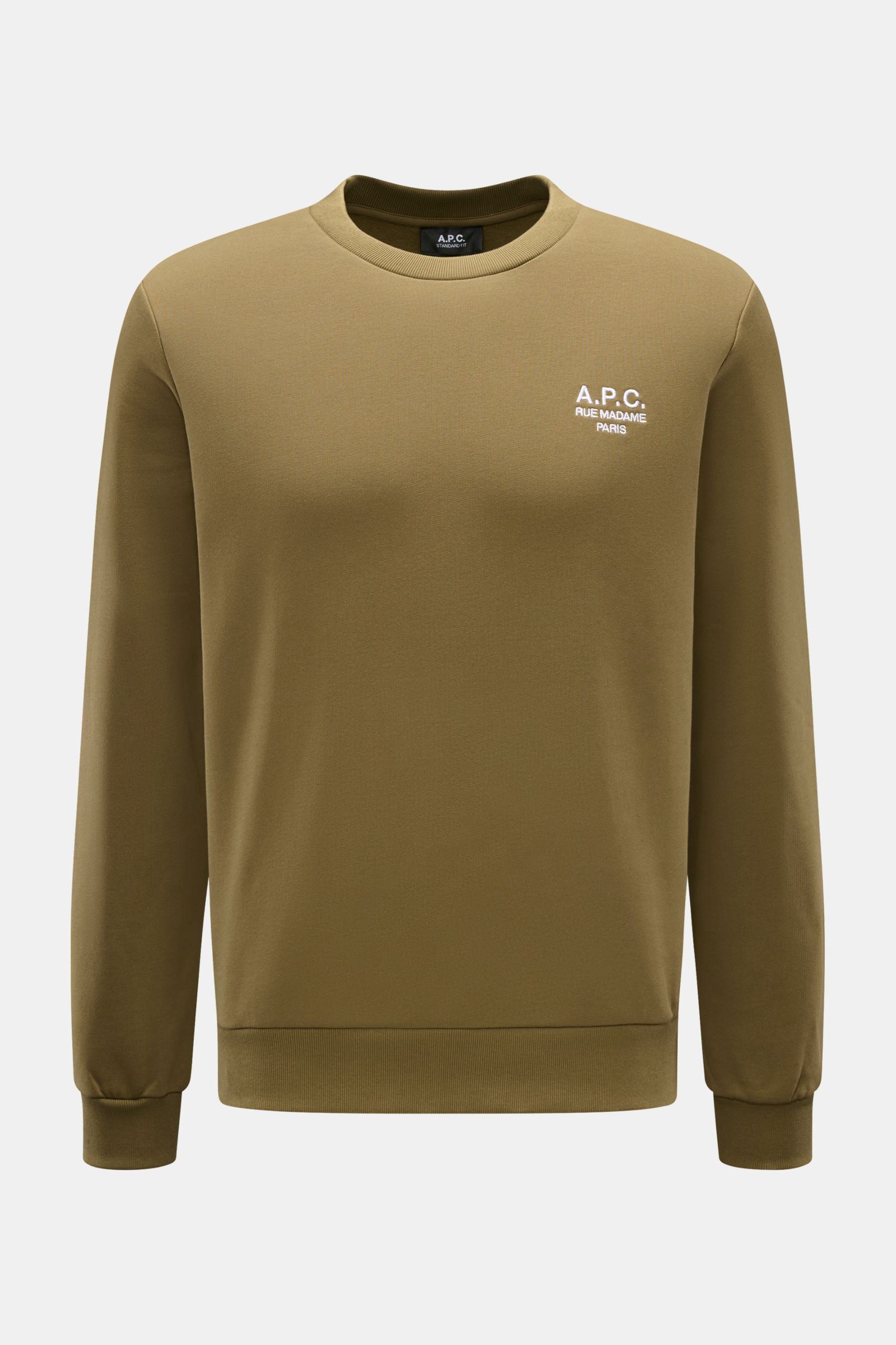 A.P.C. Crew neck sweatshirt 'Standard Rue Madame' olive