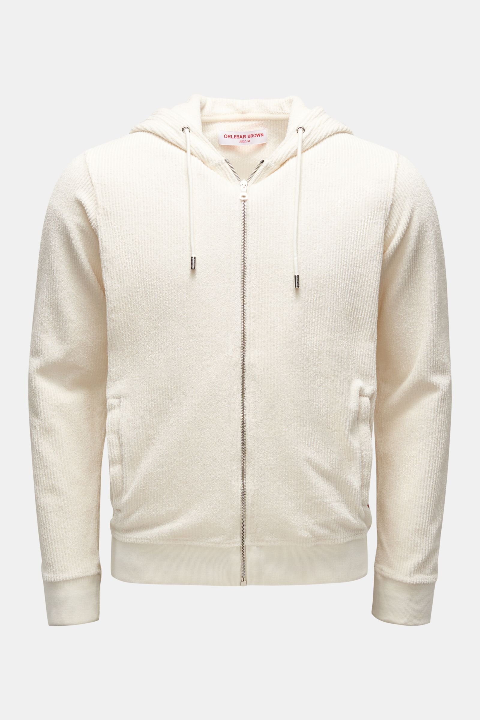 Terry sweat jacket 'Mathers DN Towelling' cream