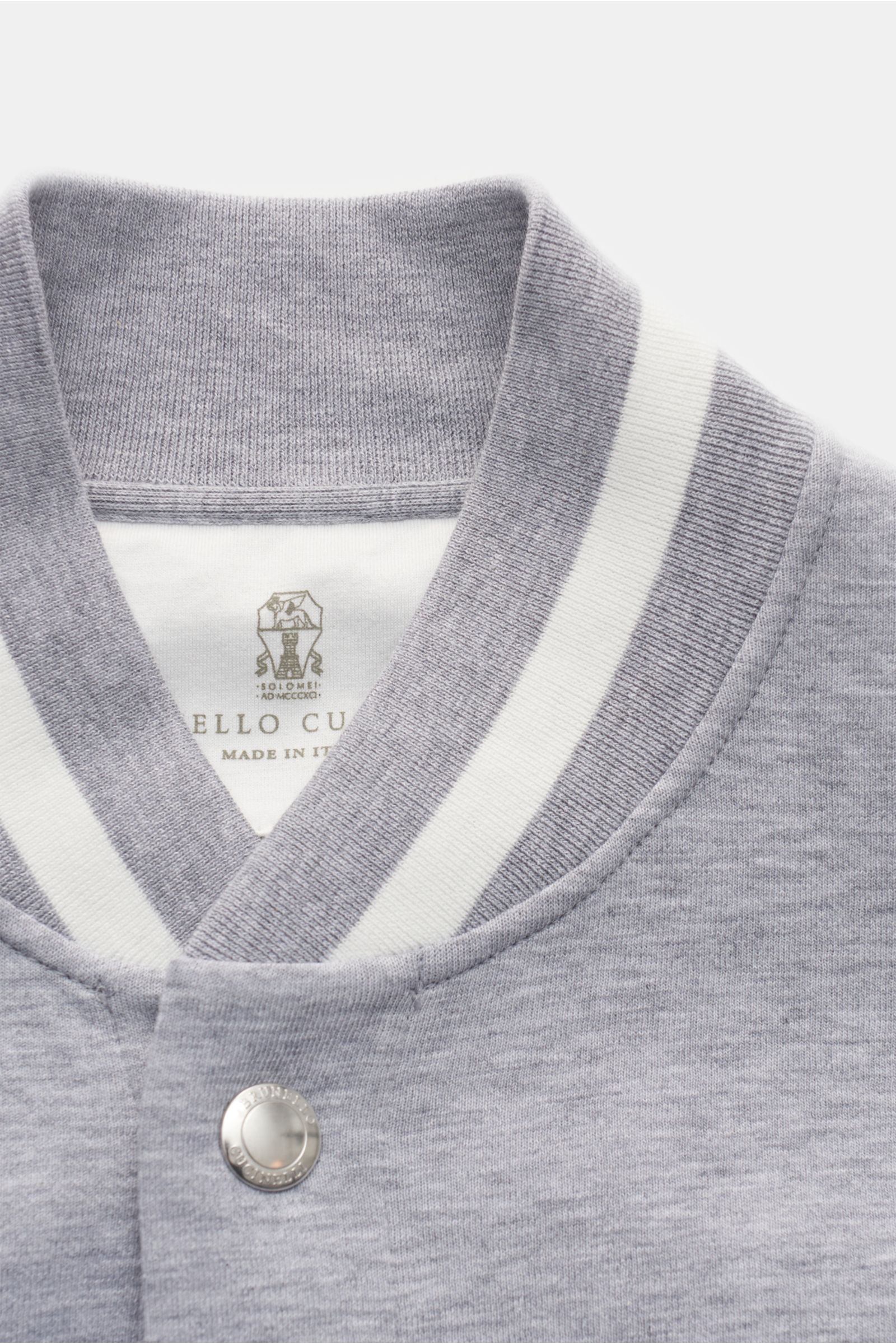 Brunello Cucinelli Jersey-Blouson grau/weiß Brunello Cucinelli Jersey-Blouson grau/weiß
