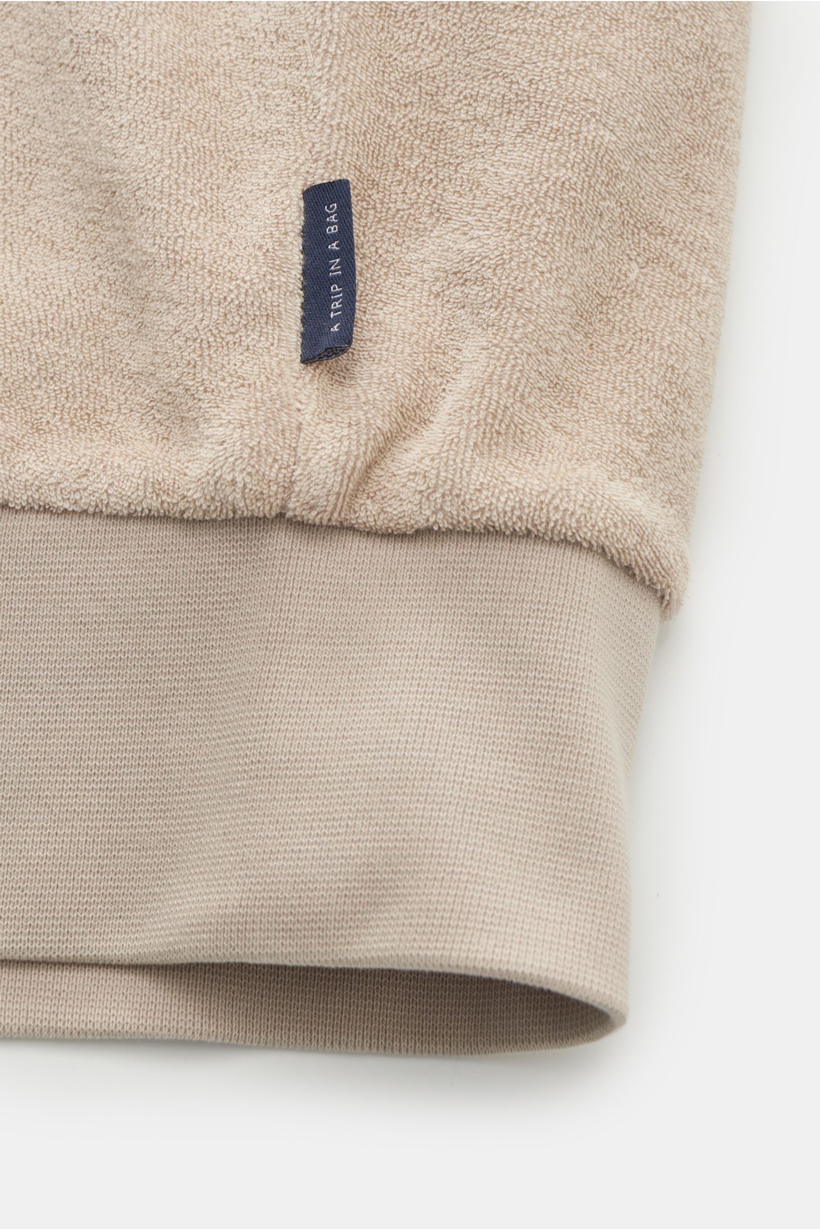 04651/ A trip in a bag Terry sweat jacket 'Terry Bomber' beige