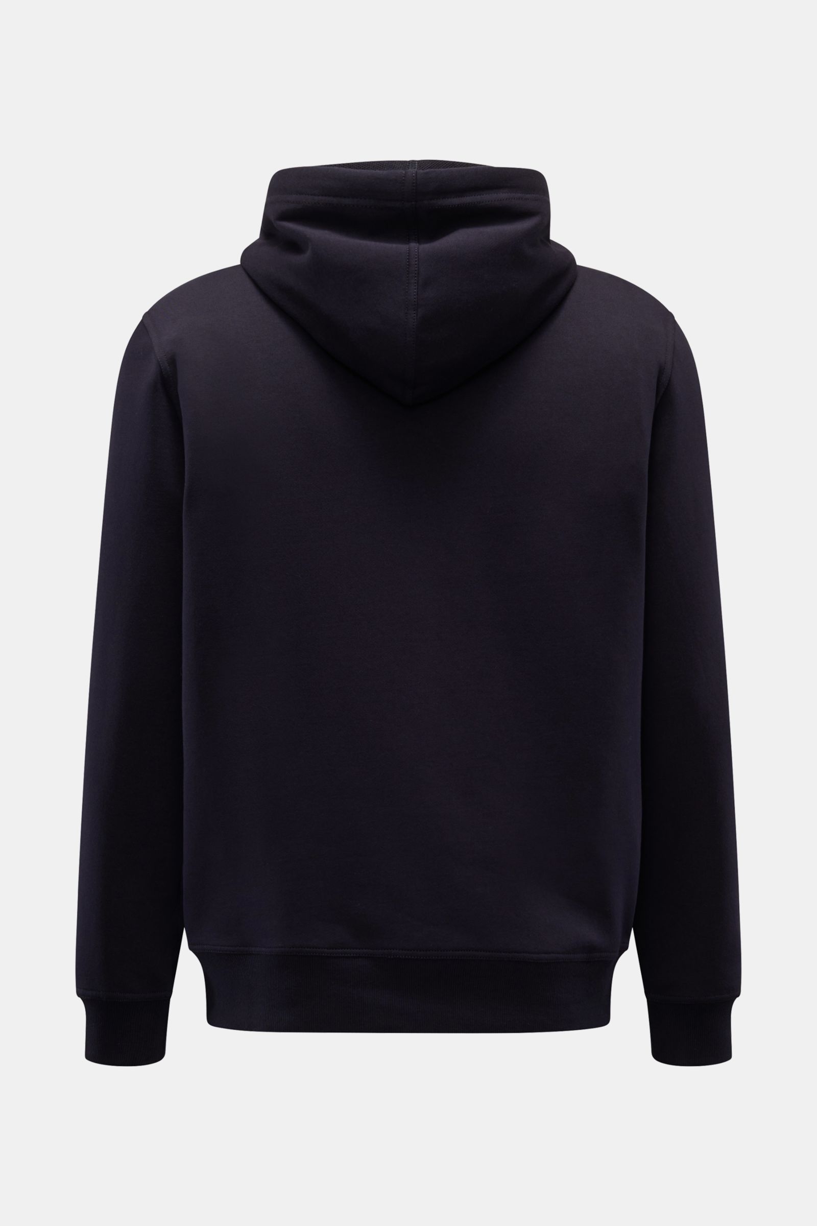 Brunello Cucinelli Sweatjacke navy shown from the back, lightweight cotton jersey with stretch, soft touch, hood, kangaroo pocket. Diese leichte Sweatjacke von BRUNELLO CUCINELLI aus komfortabler Baumwolle verleiht jedem Look einen Hauch von Luxus und 