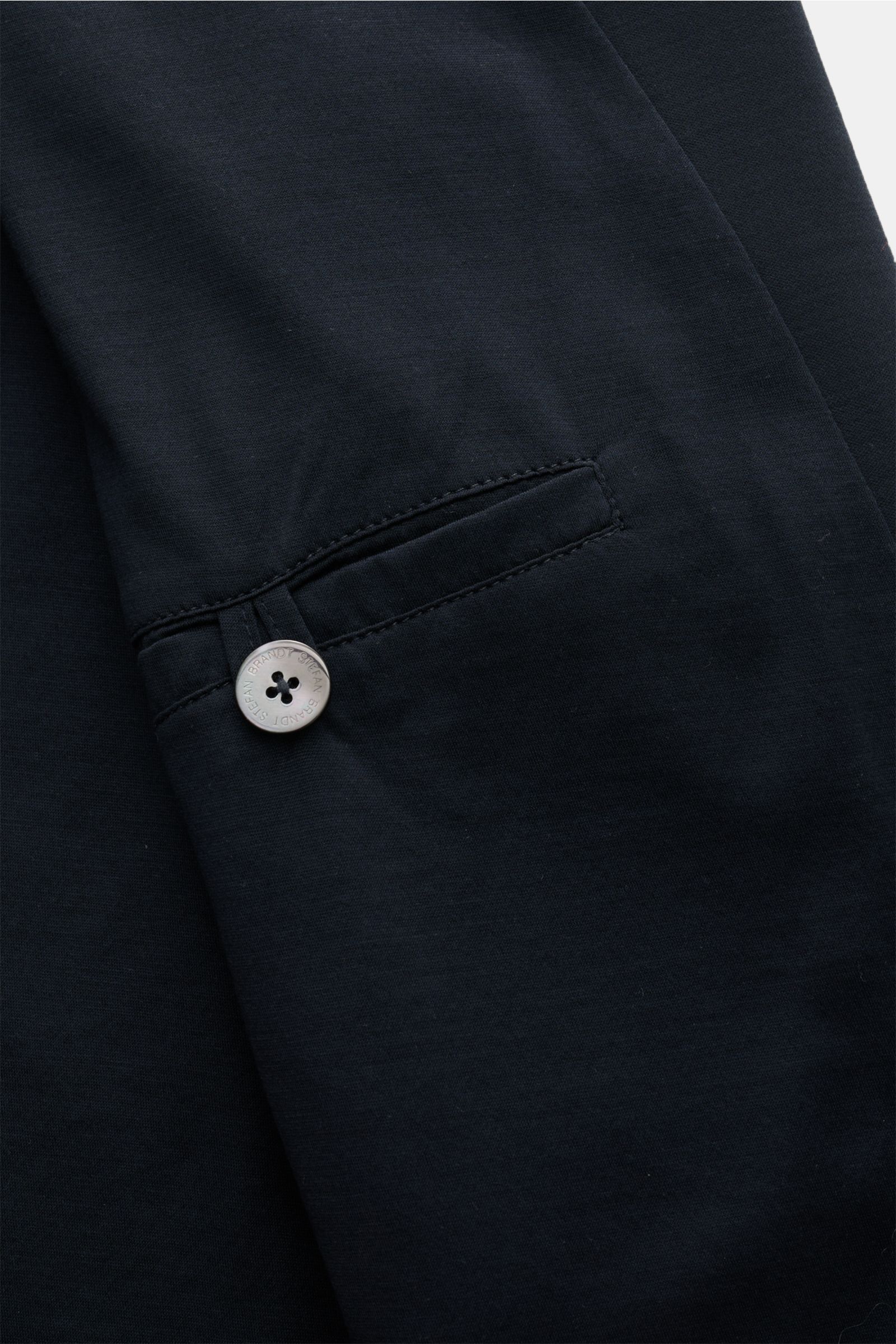 Close-up view of the navy sleeve pocket with button flap on the Stefan Brandt Jersey blouson 'Jeff' navy, showcasing fine stitching and smooth Pima cotton fabric.

Description: Exception material and design: With the blouson 'Jeff' STEFAN BRANDT presen