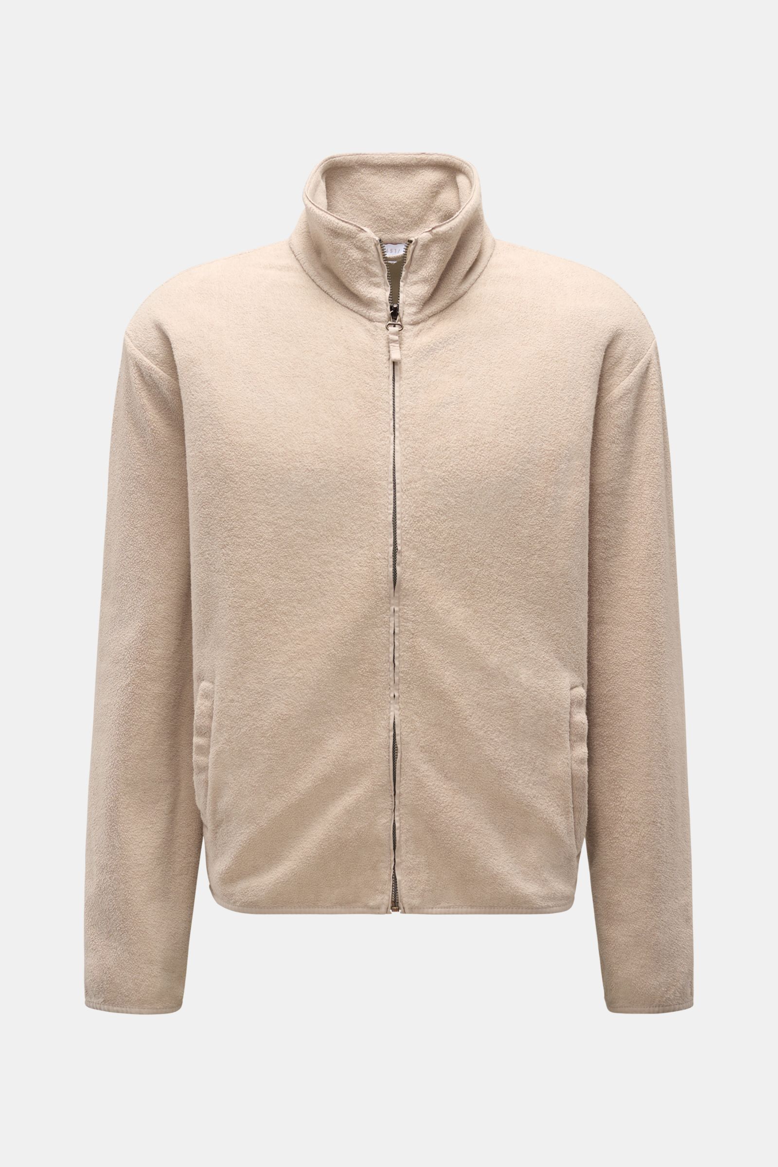 04651/ A trip in a bag Fleece-Sweatjacke beige