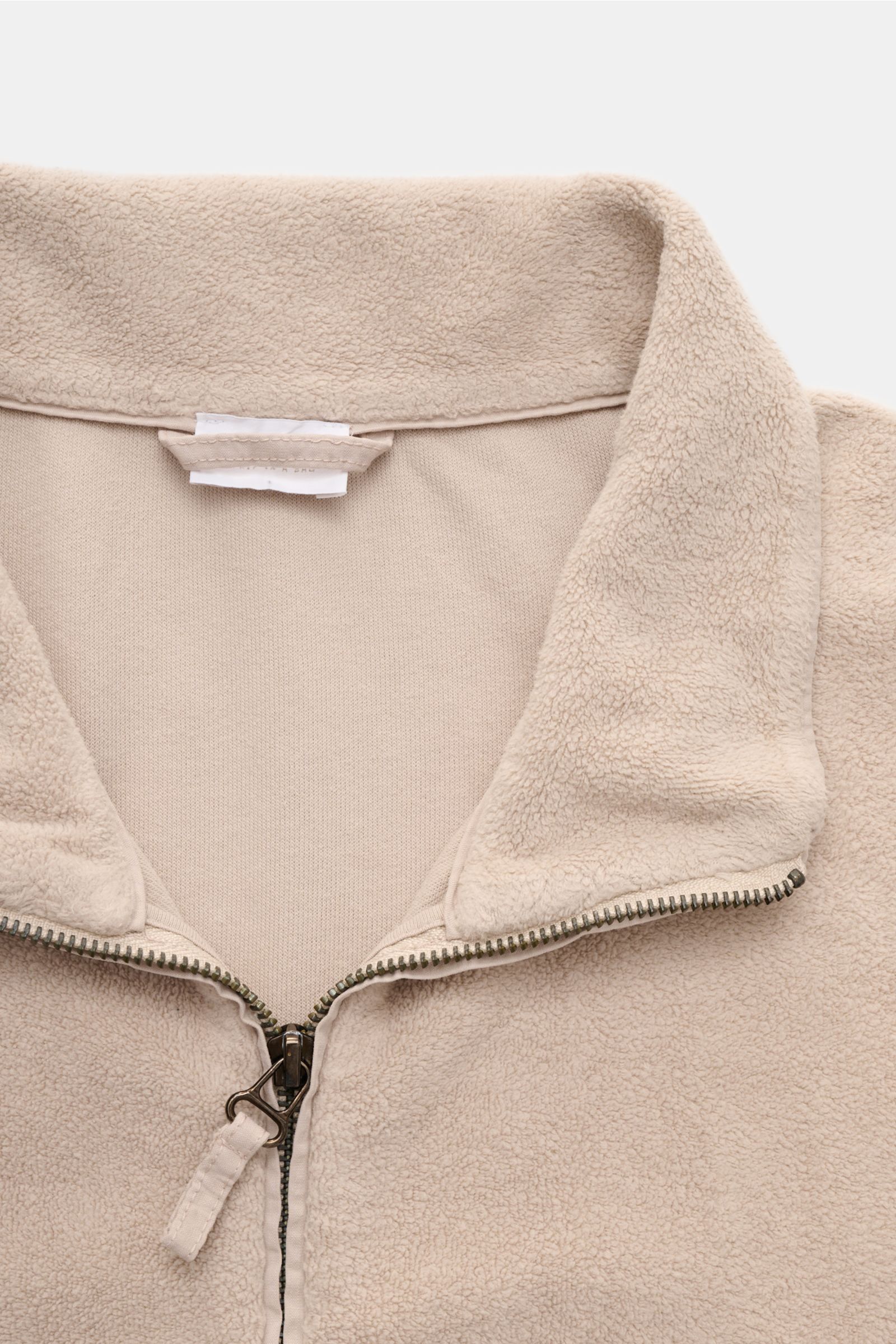 04651/ A trip in a bag Fleece-Sweatjacke beige