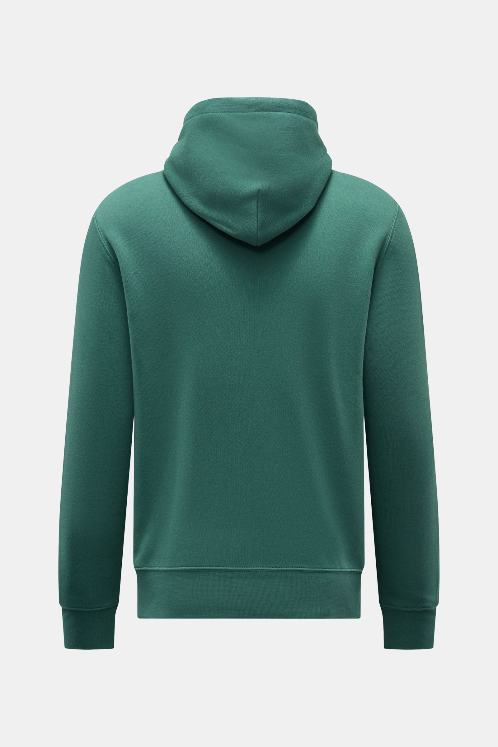 Polo Ralph Lauren Kapuzenpullover grün von hinten fotografiert, legerer Hoodie mit Kapuze, weichem Jersey, Bären-Print, Kängurutasche, breiten Bündchen.