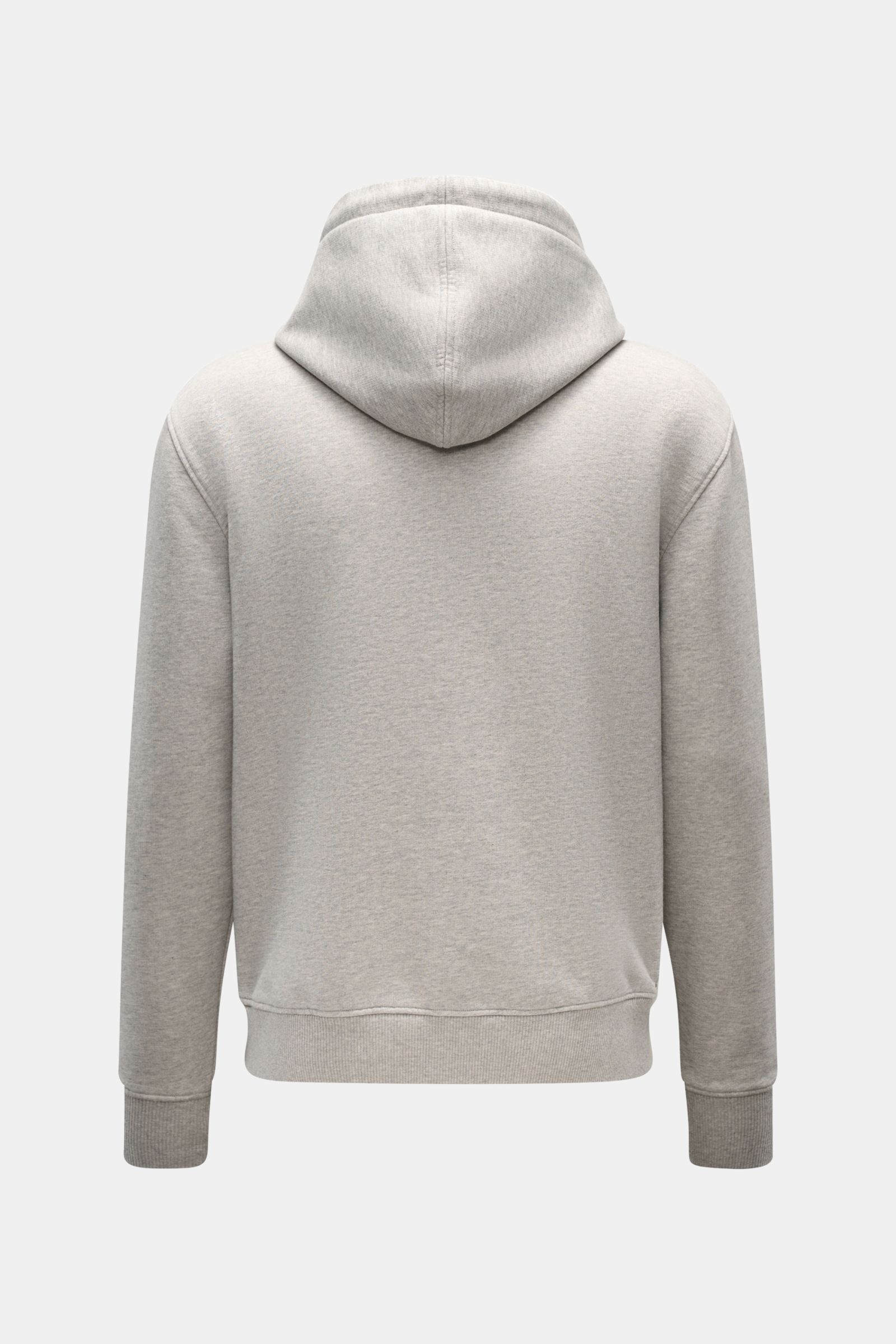 Ami Paris Sweatjacke hellgrau meliert shown from the back, featuring a hood, ribbed cuffs and hem, made of soft cotton with a casual regular fit.

Ein dezentes Herz-Stitching auf der Brust verleiht dieser Baumwoll-Sweatjacke von AMI PARIS seine besonde