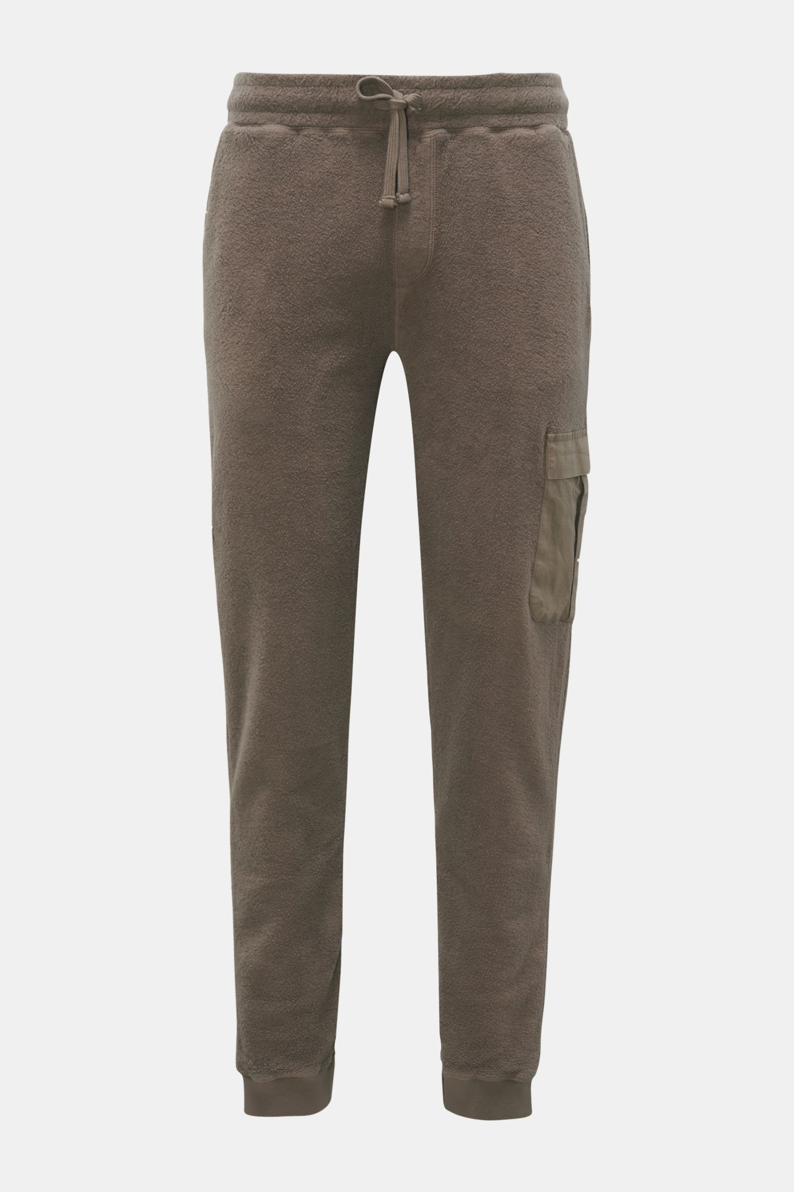 Fleece cargo jogger pants grey-brown