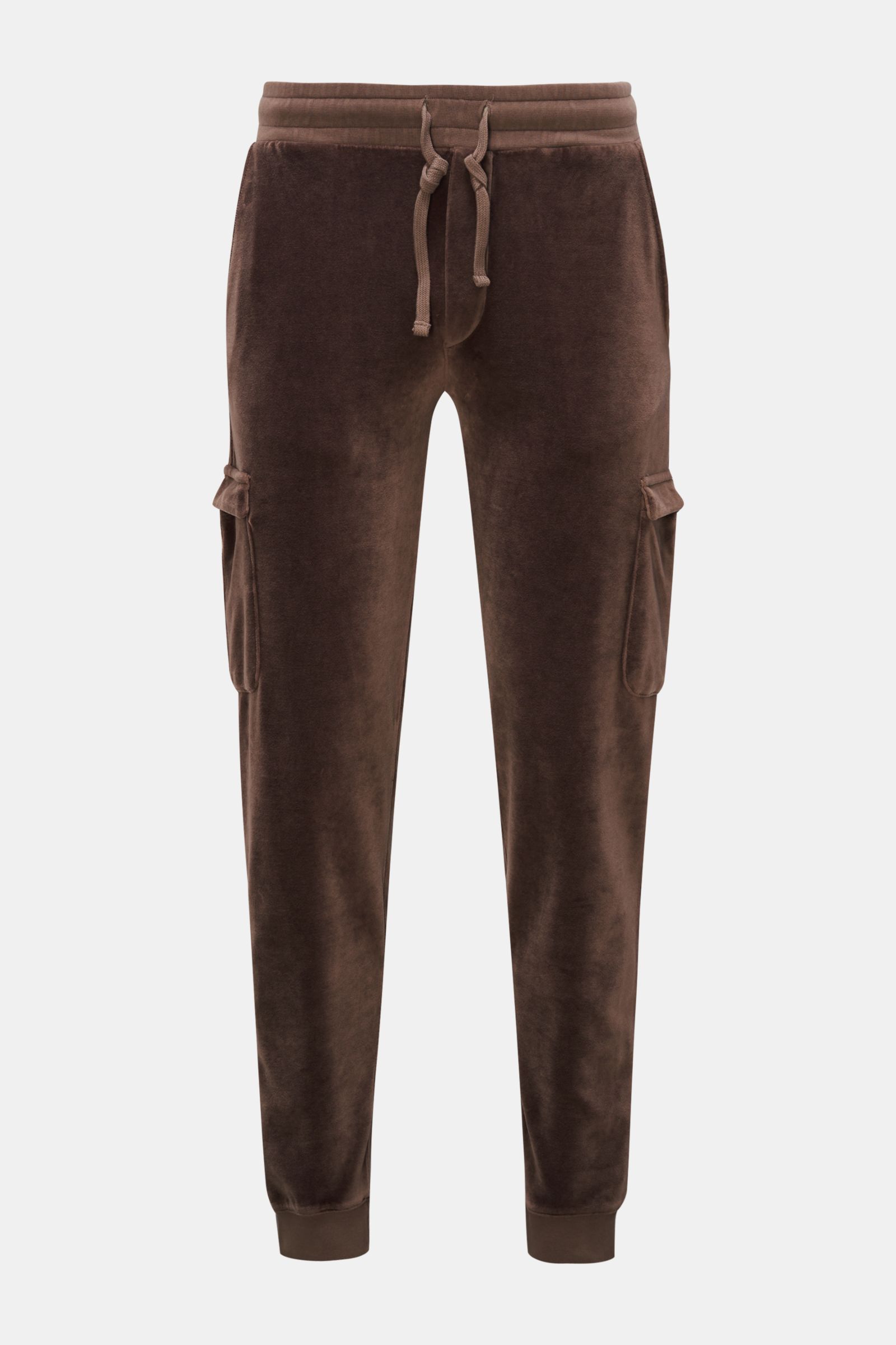 04651/ A trip in a bag Velour cargo pants 'Nicki Pant' brown