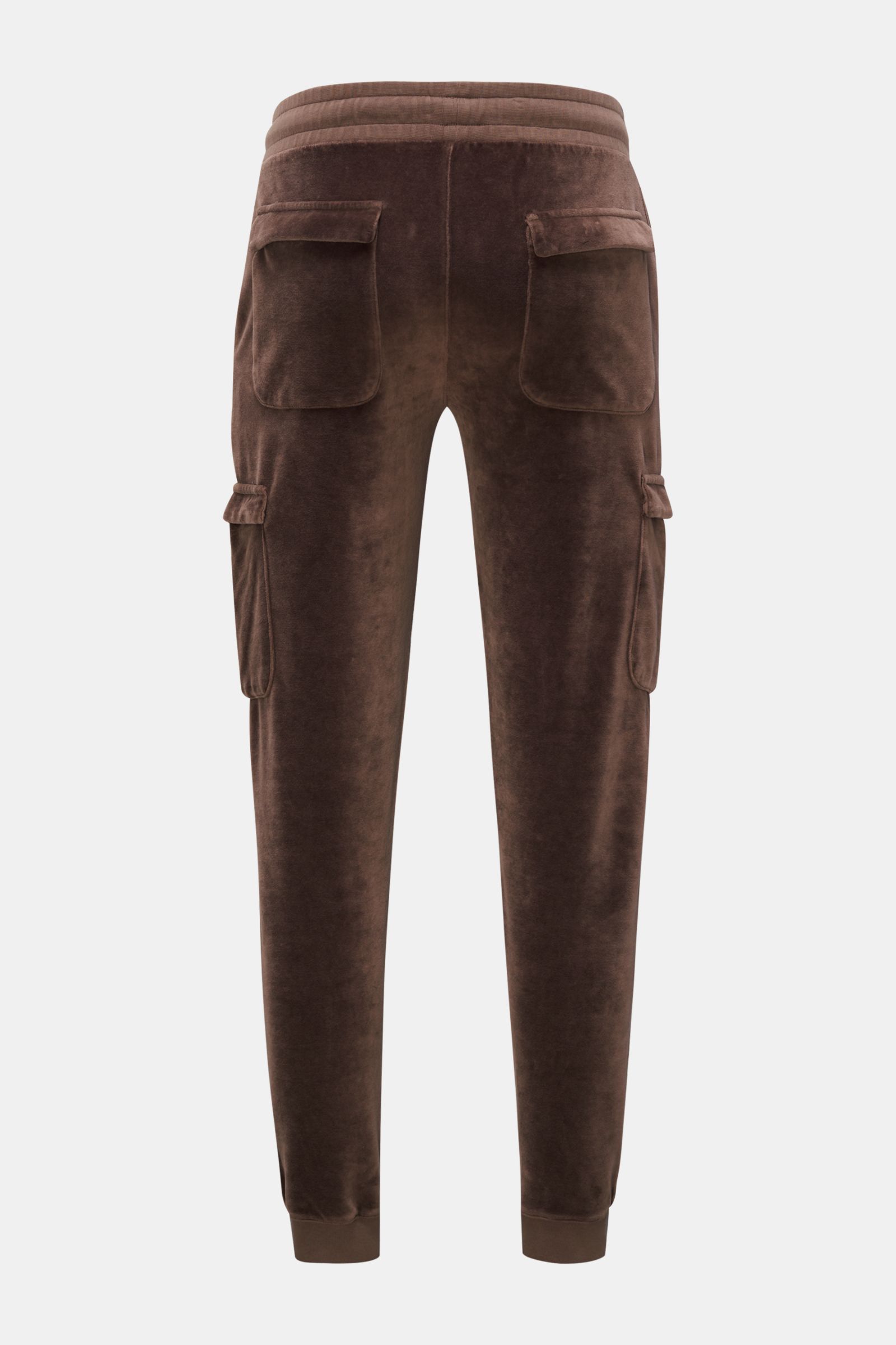 04651/ A trip in a bag Velour cargo pants 'Nicki Pant' brown