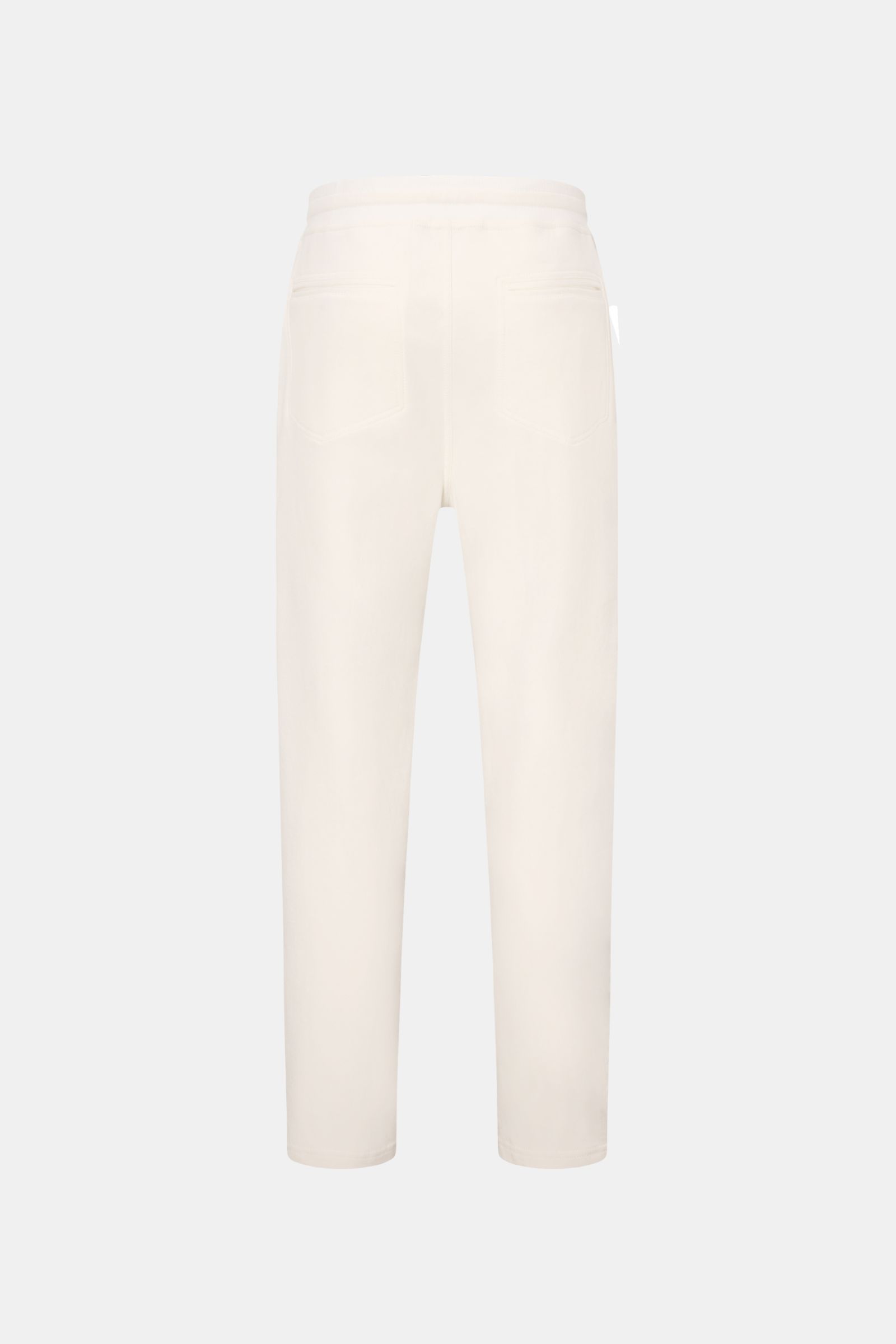Brunello Cucinelli Sweathose offwhite shown from the back, ankle-length tapered fit with elastic waistband, soft cotton microfiber fabric. 

Mit dieser komfortablen Sweathose kommen Sie garantiert entspannt durch die gemütliche Jahreszeit: BRUNELLO CUC