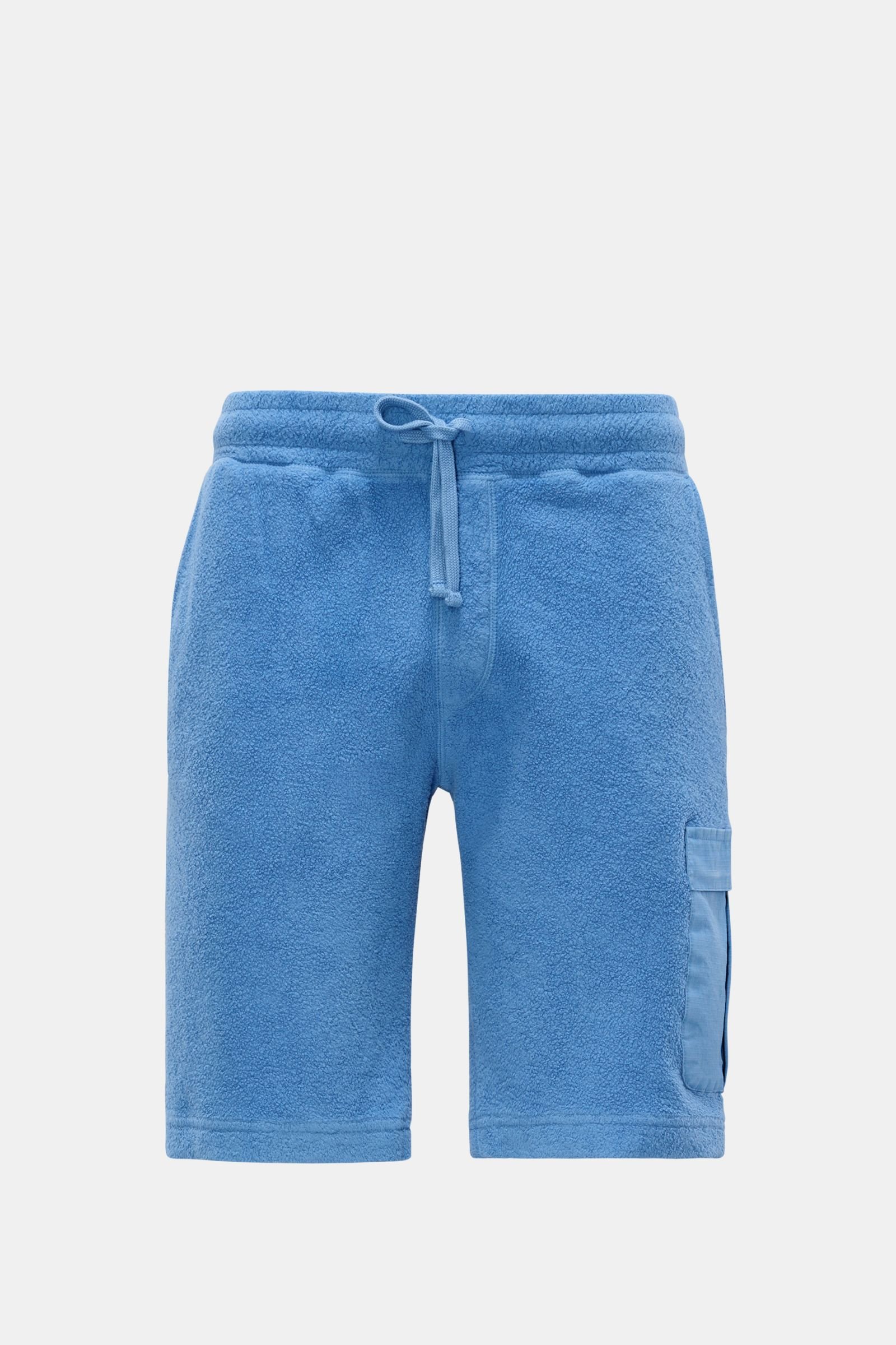Fleece cargo shorts 'Oyster' blue