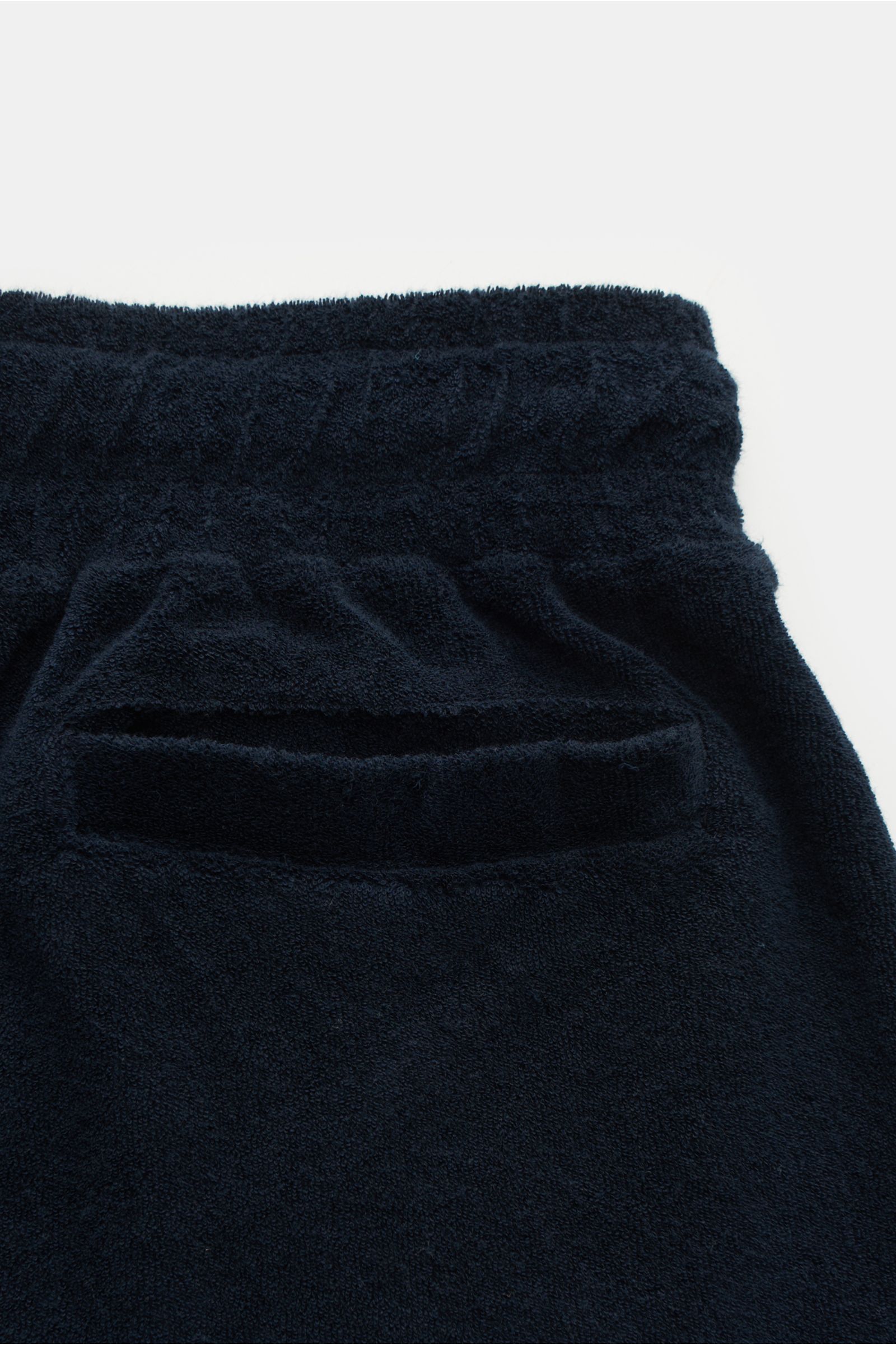 04651/ A trip in a bag Frottee-Bermudas 'Oyster' dark navy