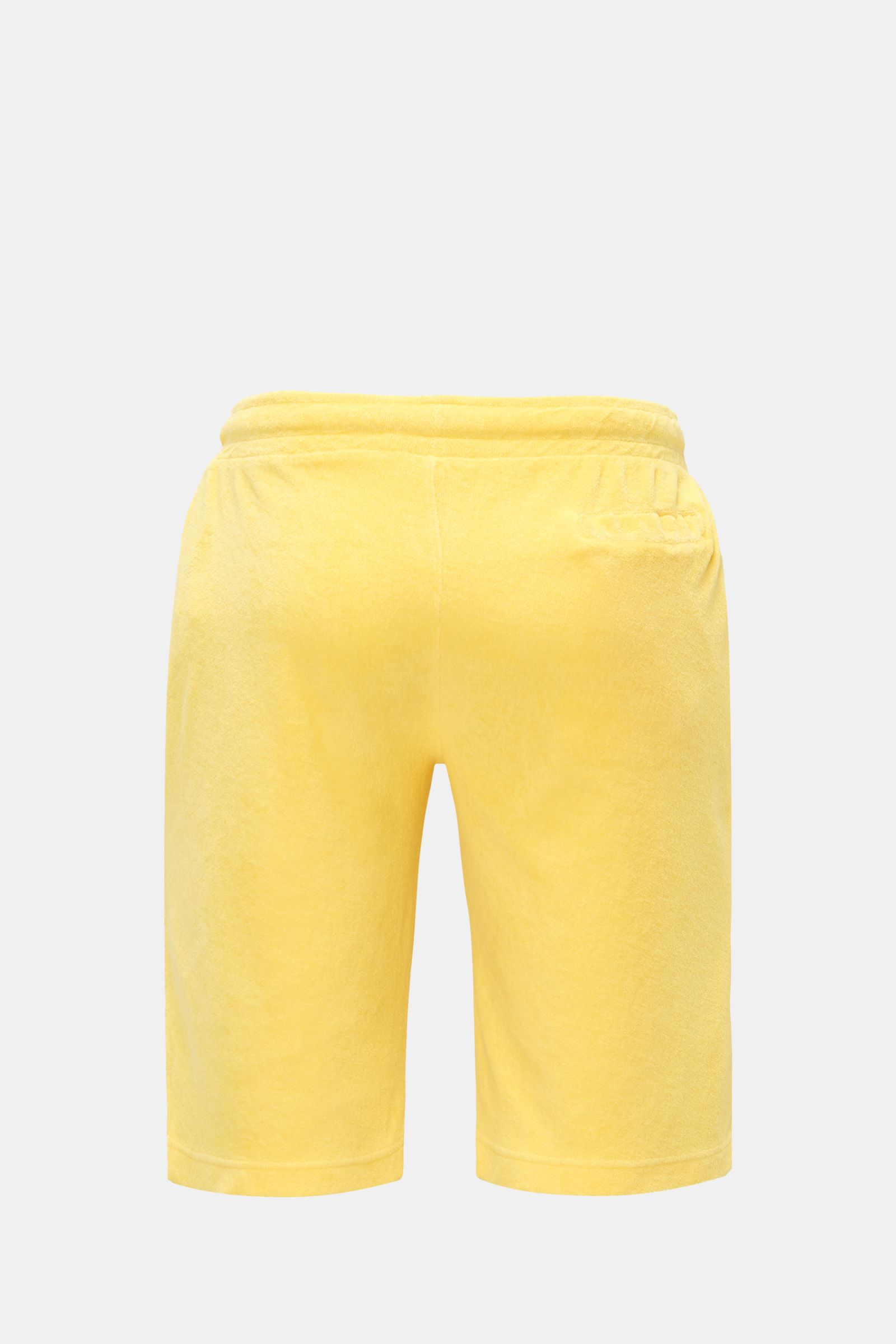 04651/ A trip in a bag Frottee-Bermudas 'Oyster' gelb