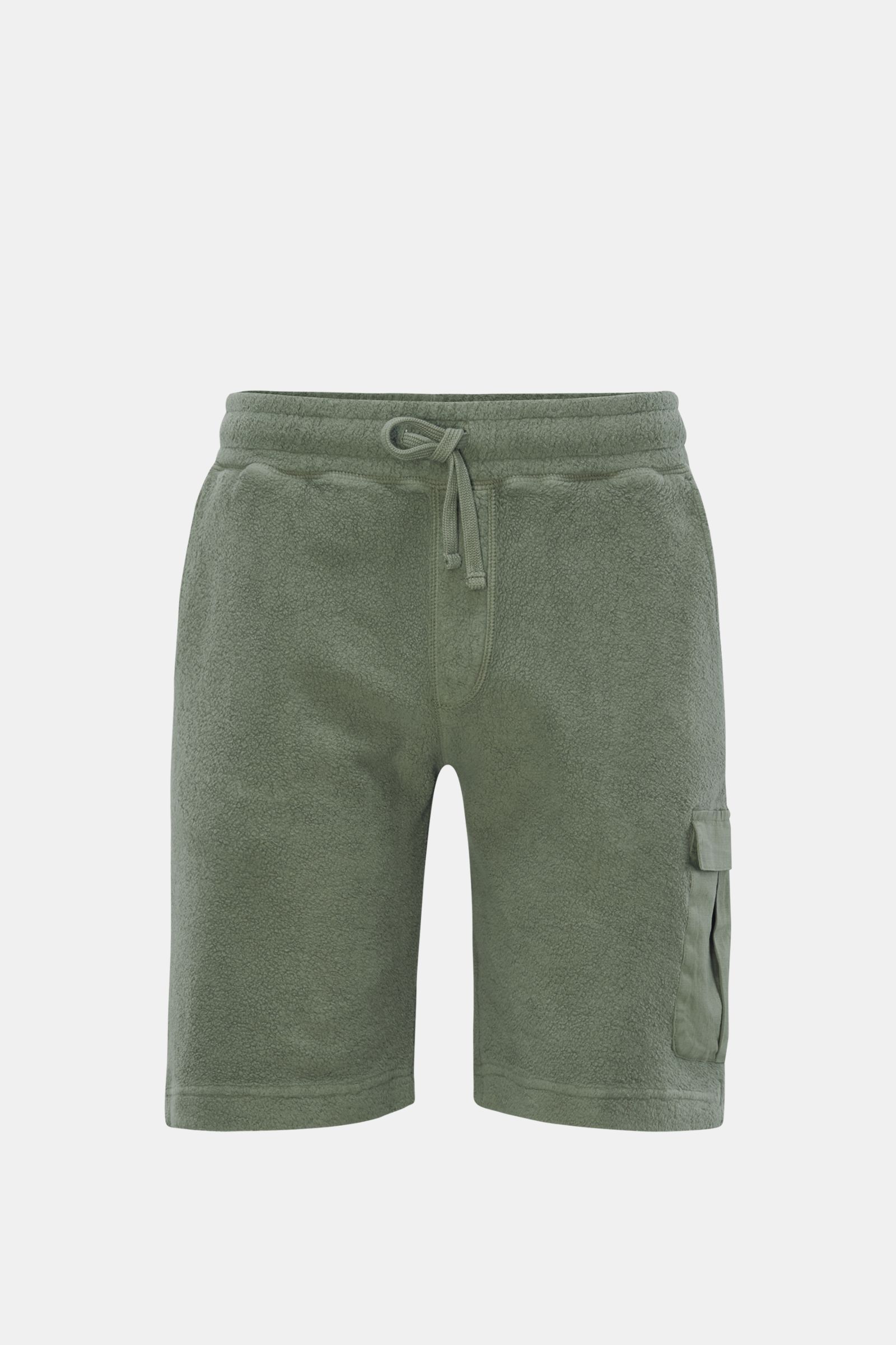 04651/ A trip in a bag Fleece-Cargo-Shorts 'Oyster' oliv