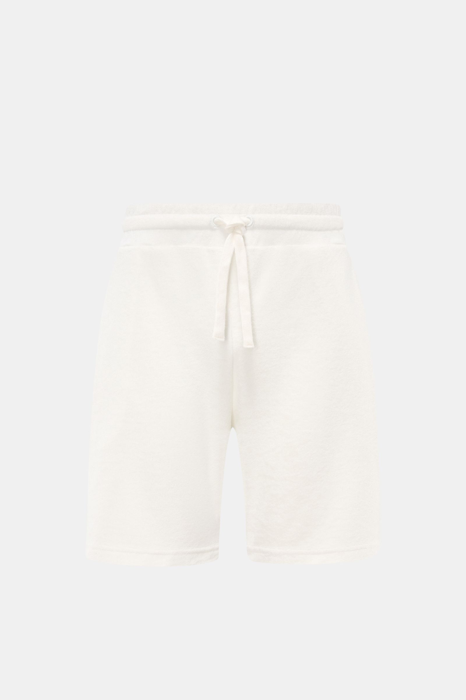 Zeybra Portofino 1962 Frottee-Shorts weiß, Frontansicht, Regular Fit, Frottee aus Baumwolle/Microfaser, elastischer Bund mit Tunnelzug, Taschen, weicher Griff, Urlaubsfeeling.