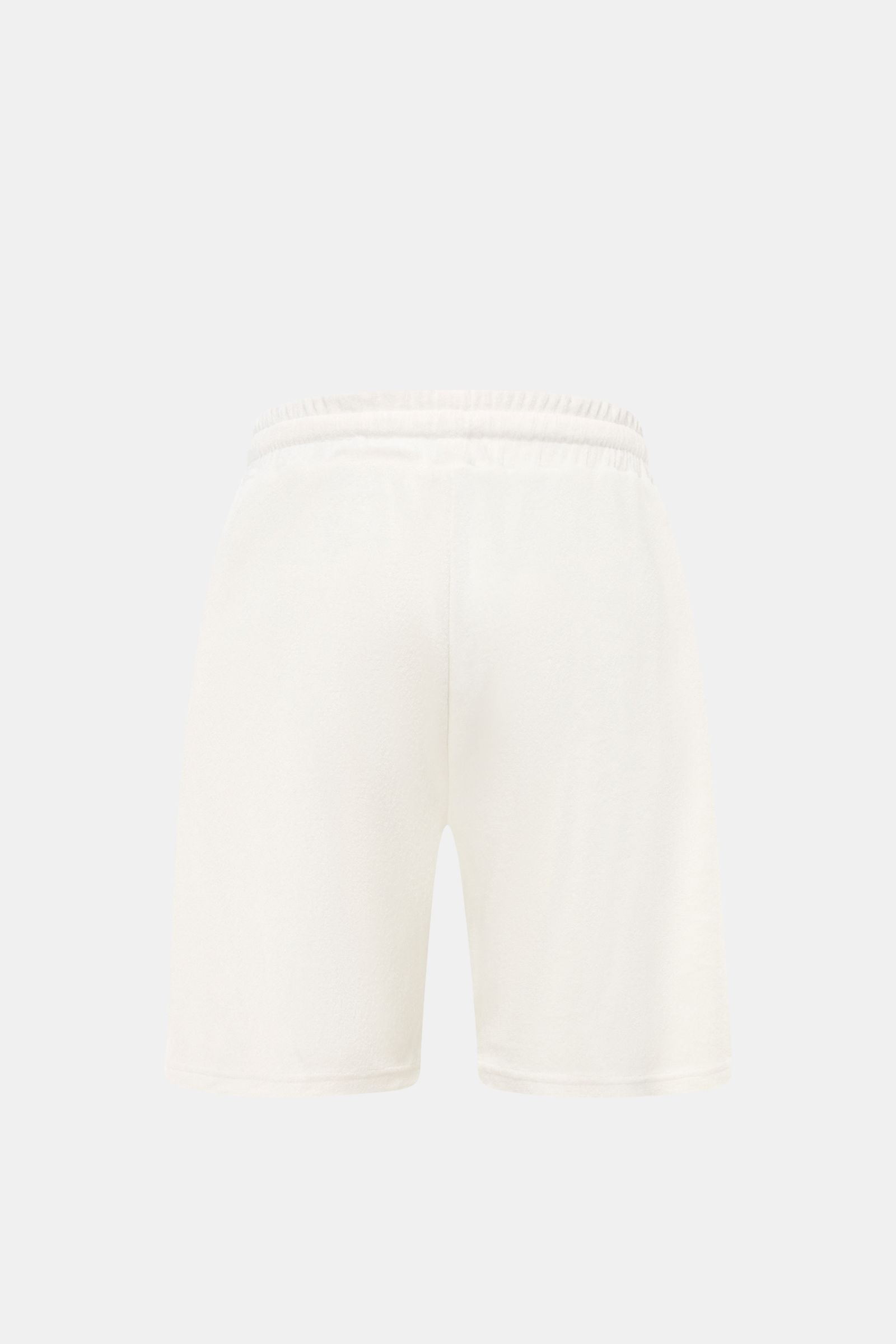 Zeybra Portofino 1962 Frottee-Shorts weiß, Rückansicht, weicher Griff, Regular Fit, elastischer Bund mit Tunnelzug, französische Taschen, Baumwolle/Microfaser.
