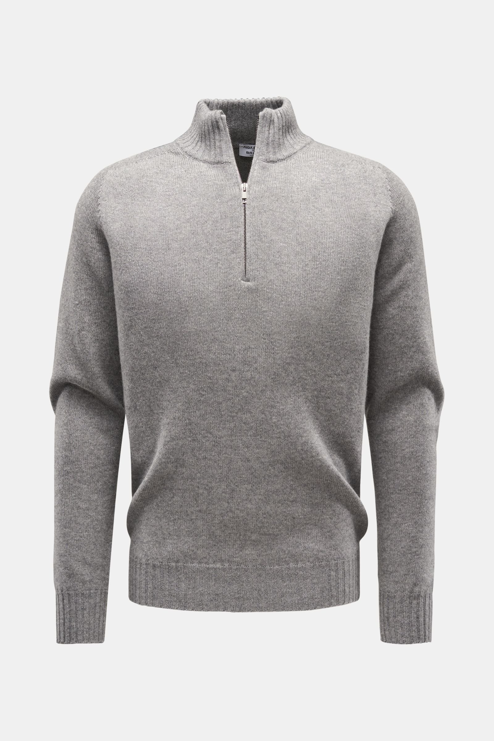 Cashmere half-zip jumper grey