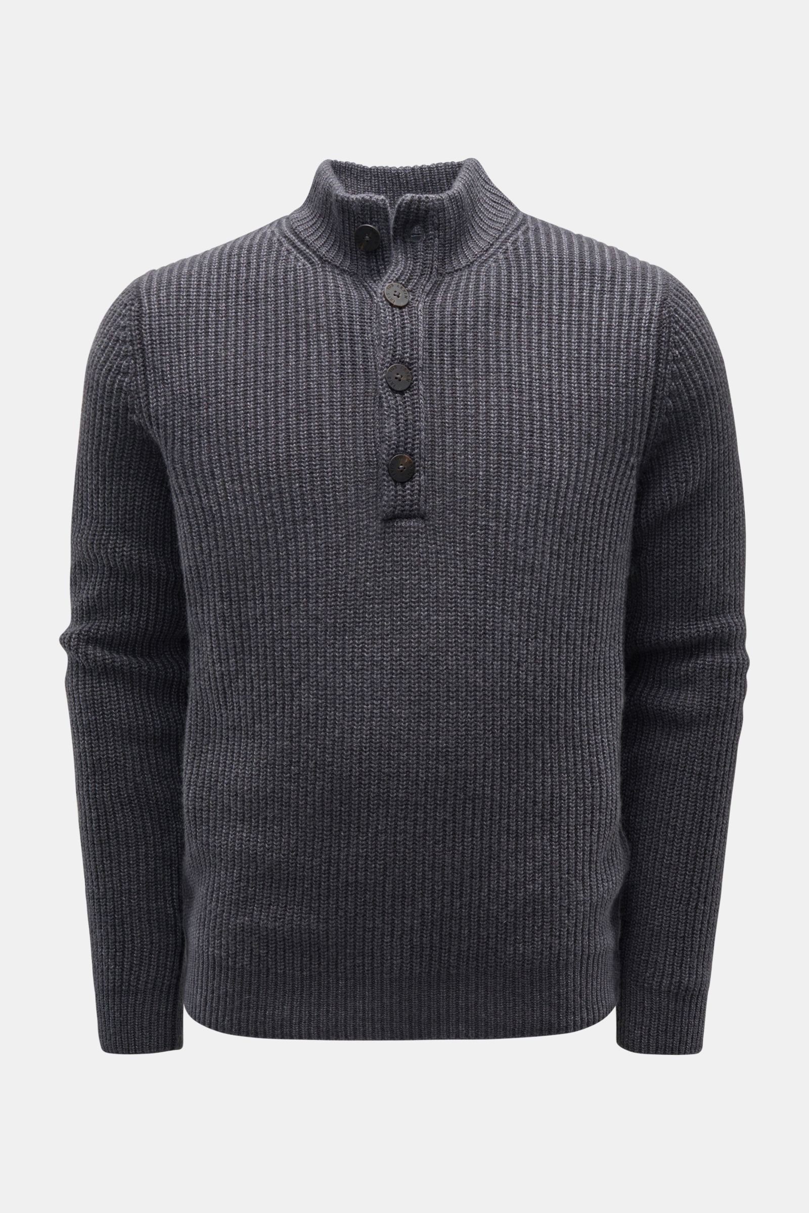 Cashmere half-zip jumper 'Connor' dark grey