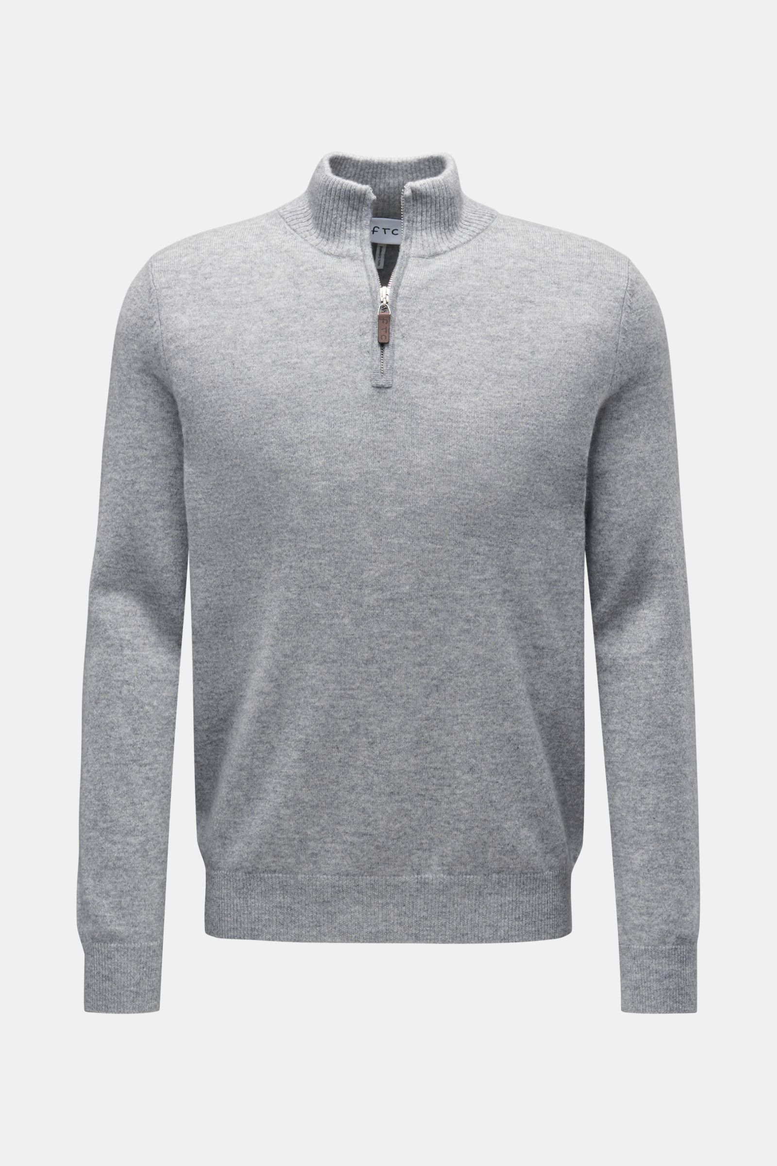 FTC Cashmere half-zip jumper light grey