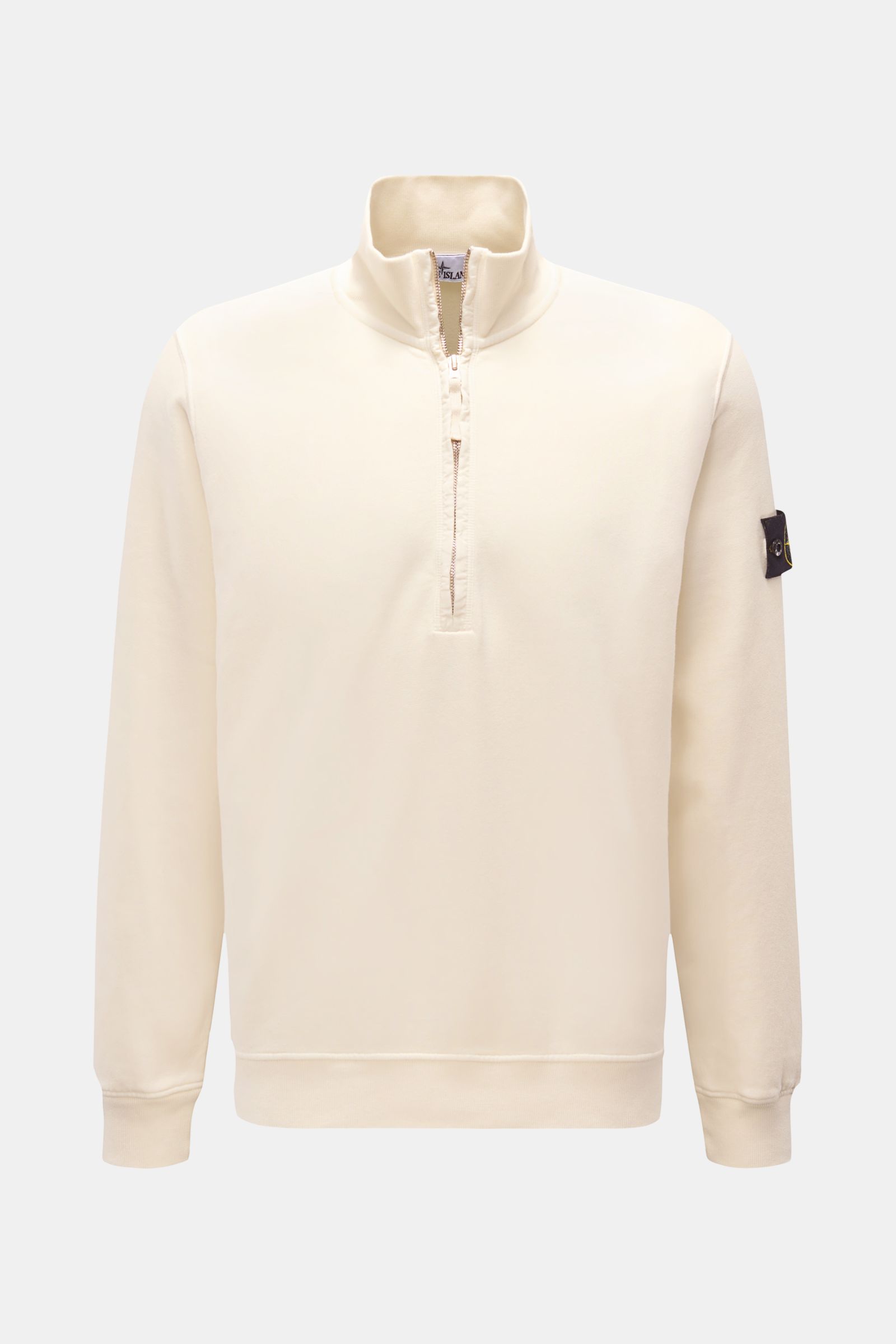 STONE ISLAND sweat half-zip jumper cream | BRAUN Hamburg