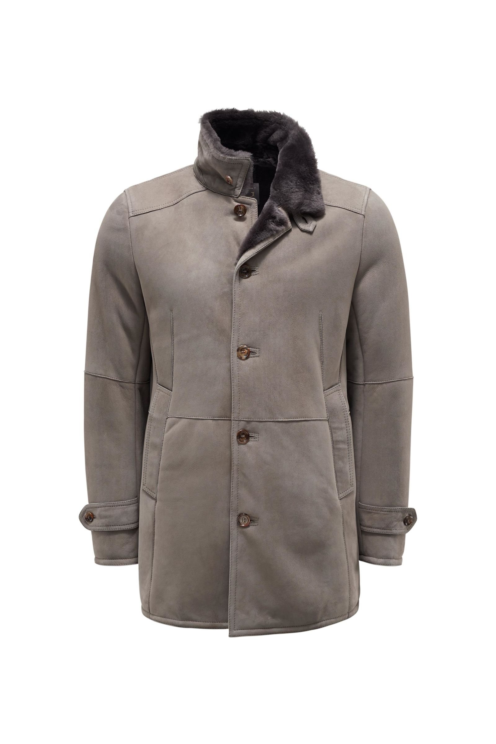 Shearling jacket grey-brown