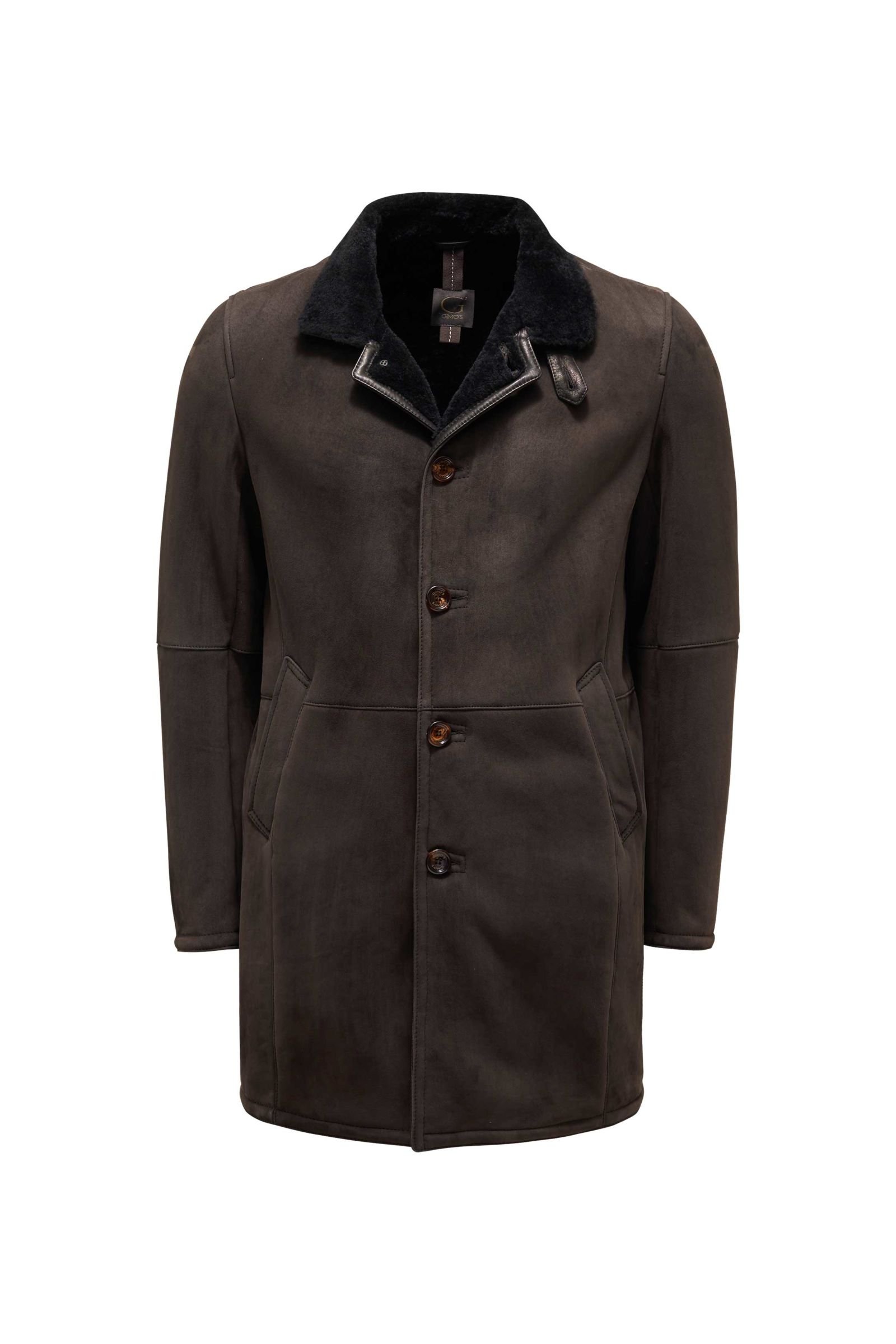 Shearling jacket dark brown