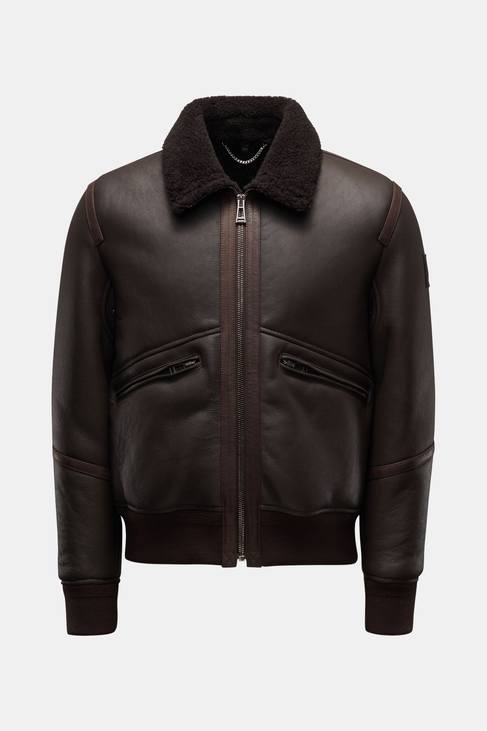 Shearling blouson 'Tracer jacket' dark brown