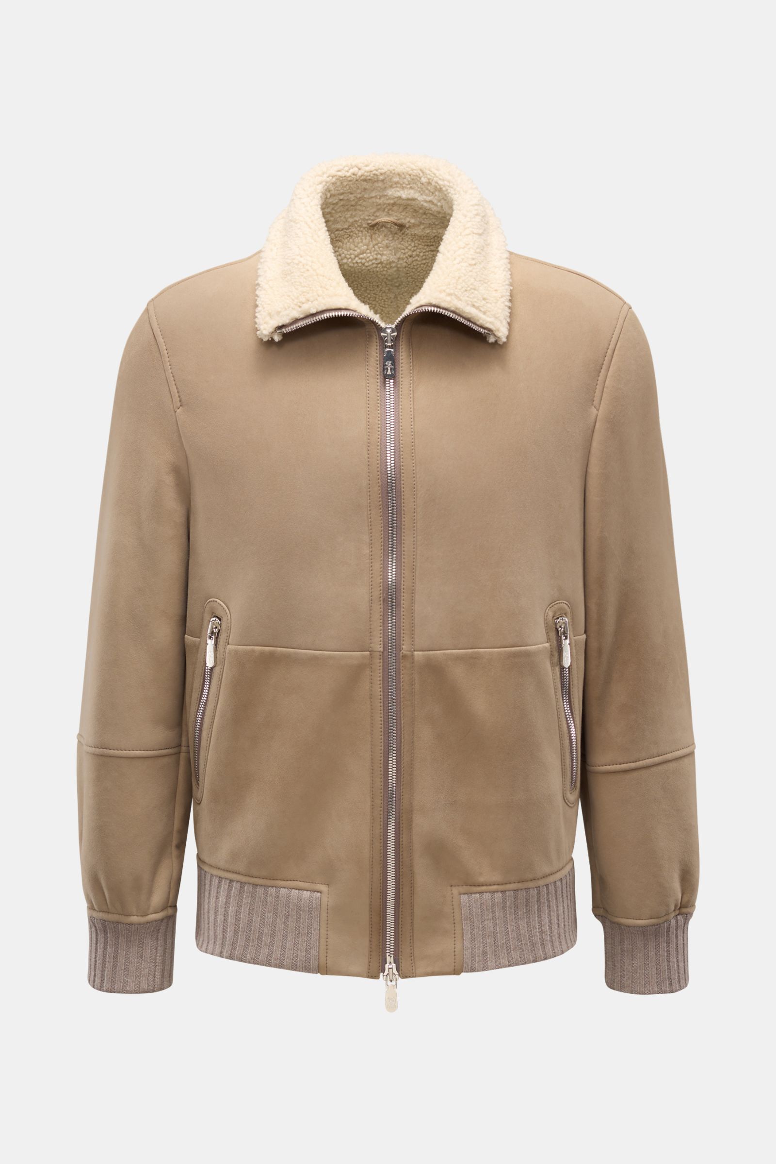 Brunello Cucinelli Lammfell-Blouson beige