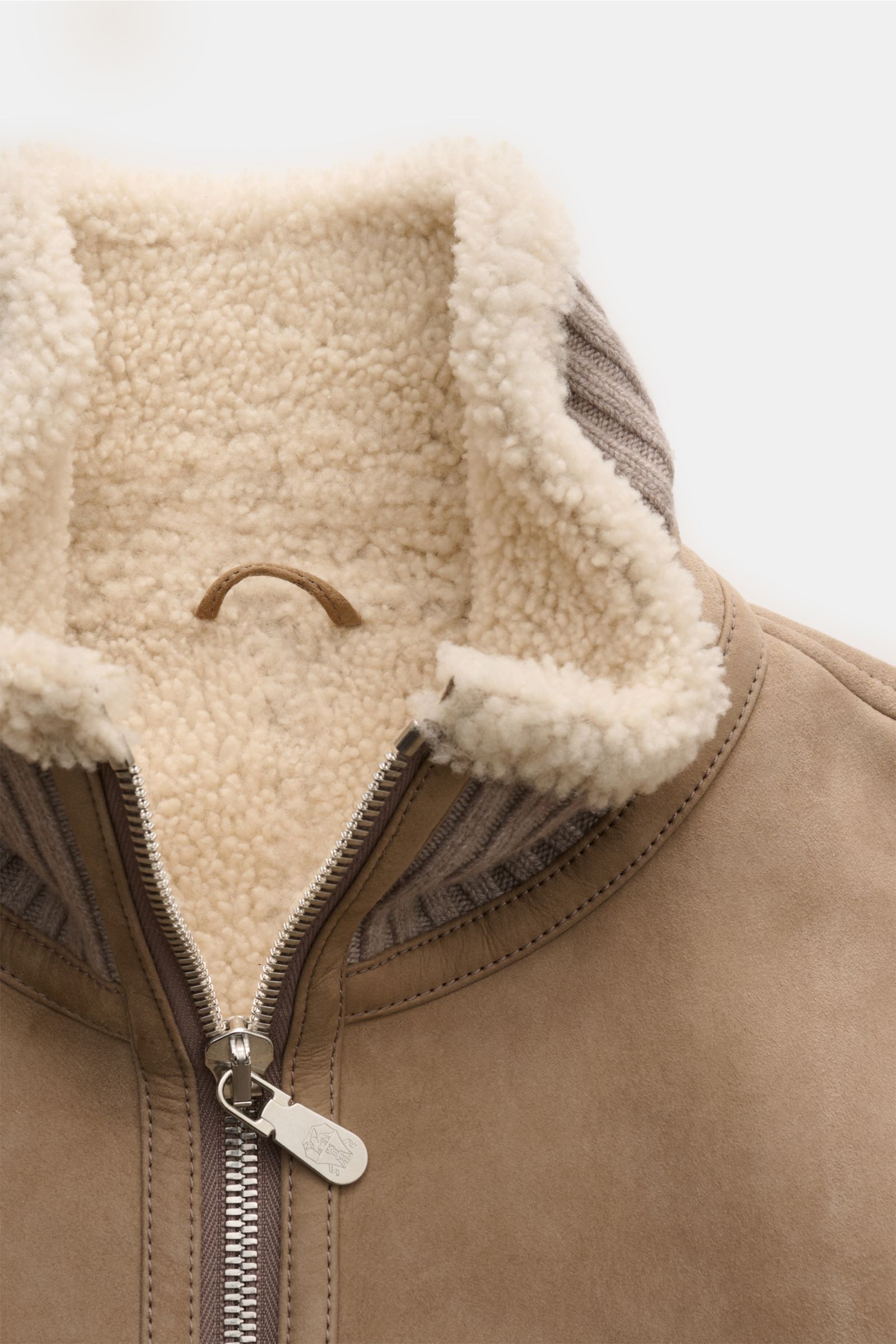 Brunello Cucinelli Lammfell-Blouson beige