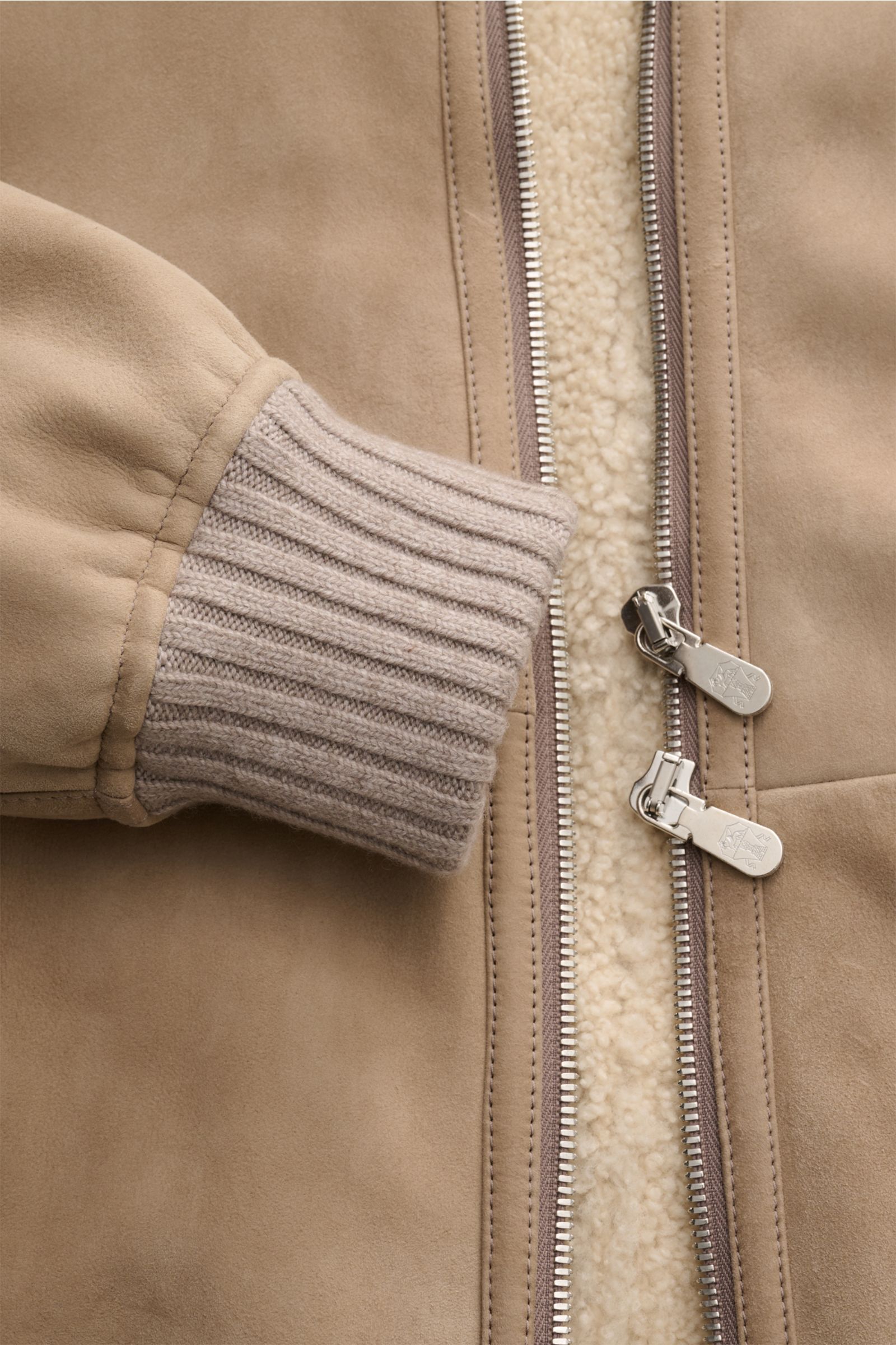 Brunello Cucinelli Lammfell-Blouson beige