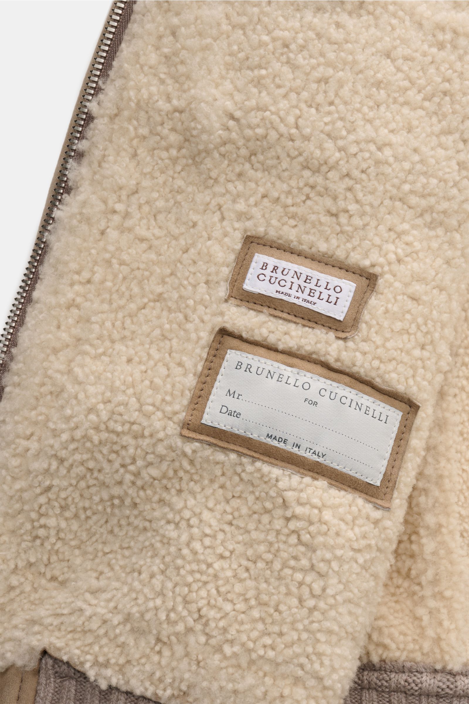 Brunello Cucinelli Lammfell-Blouson beige