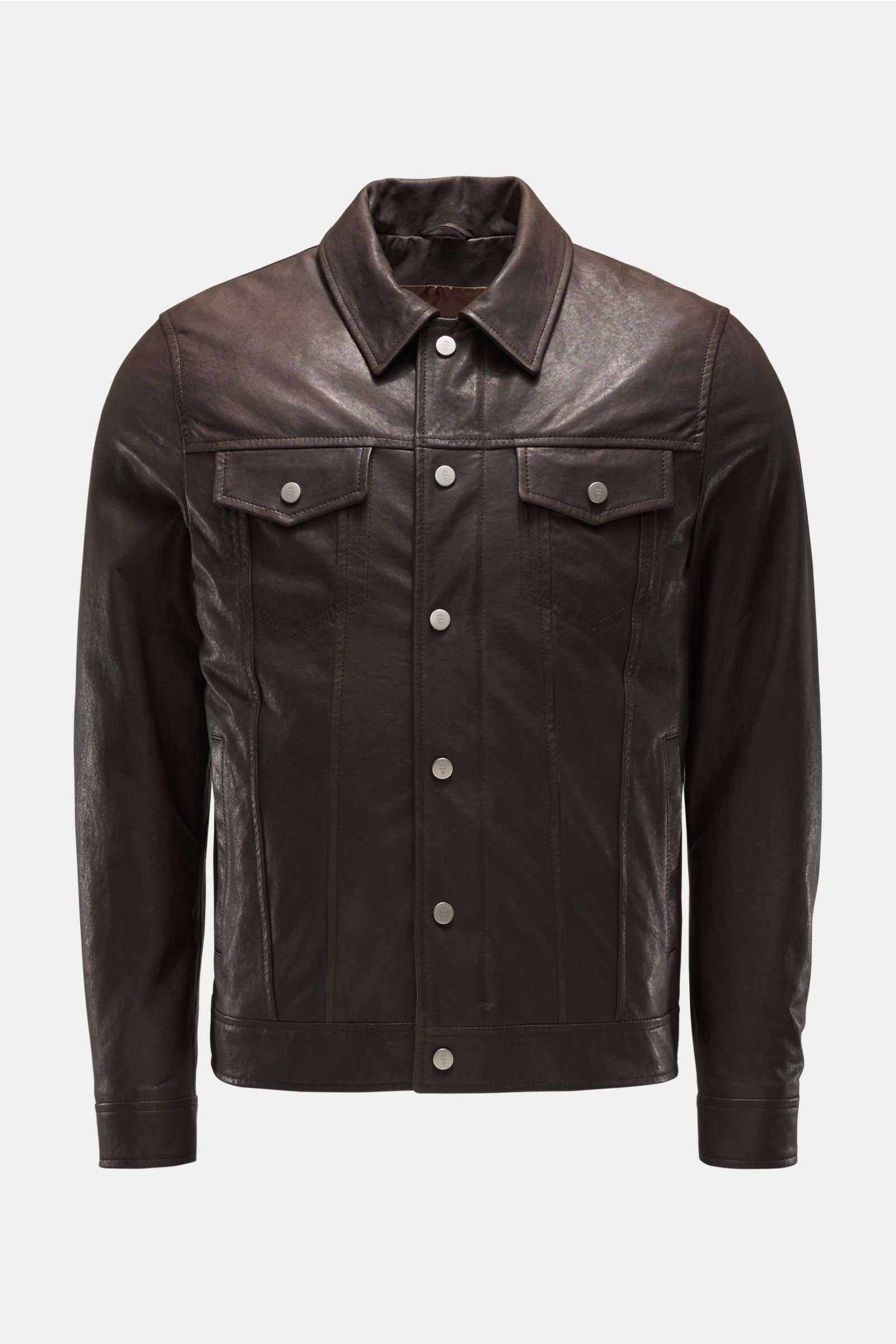 Leather jacket dark brown