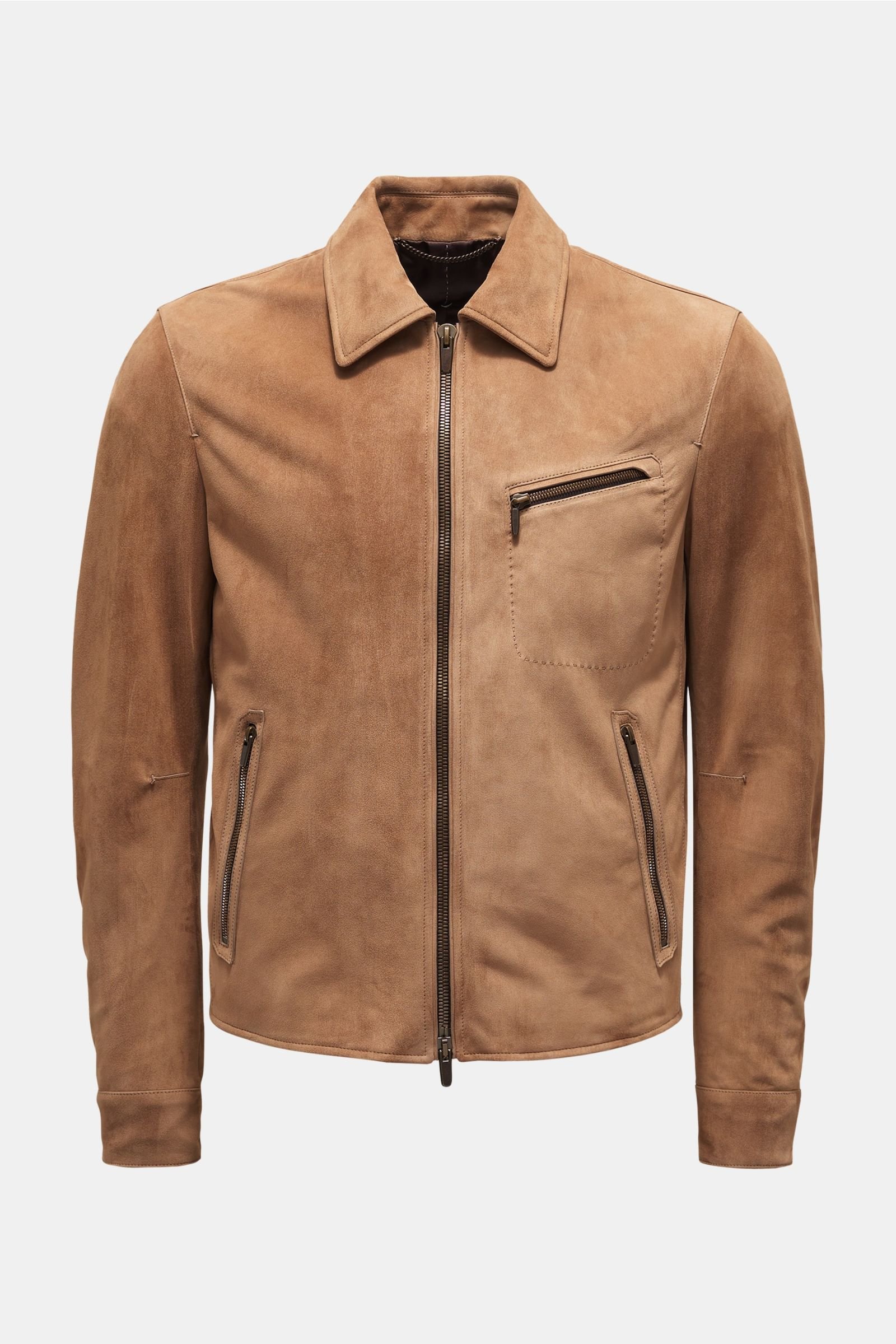 Suede jacket light brown