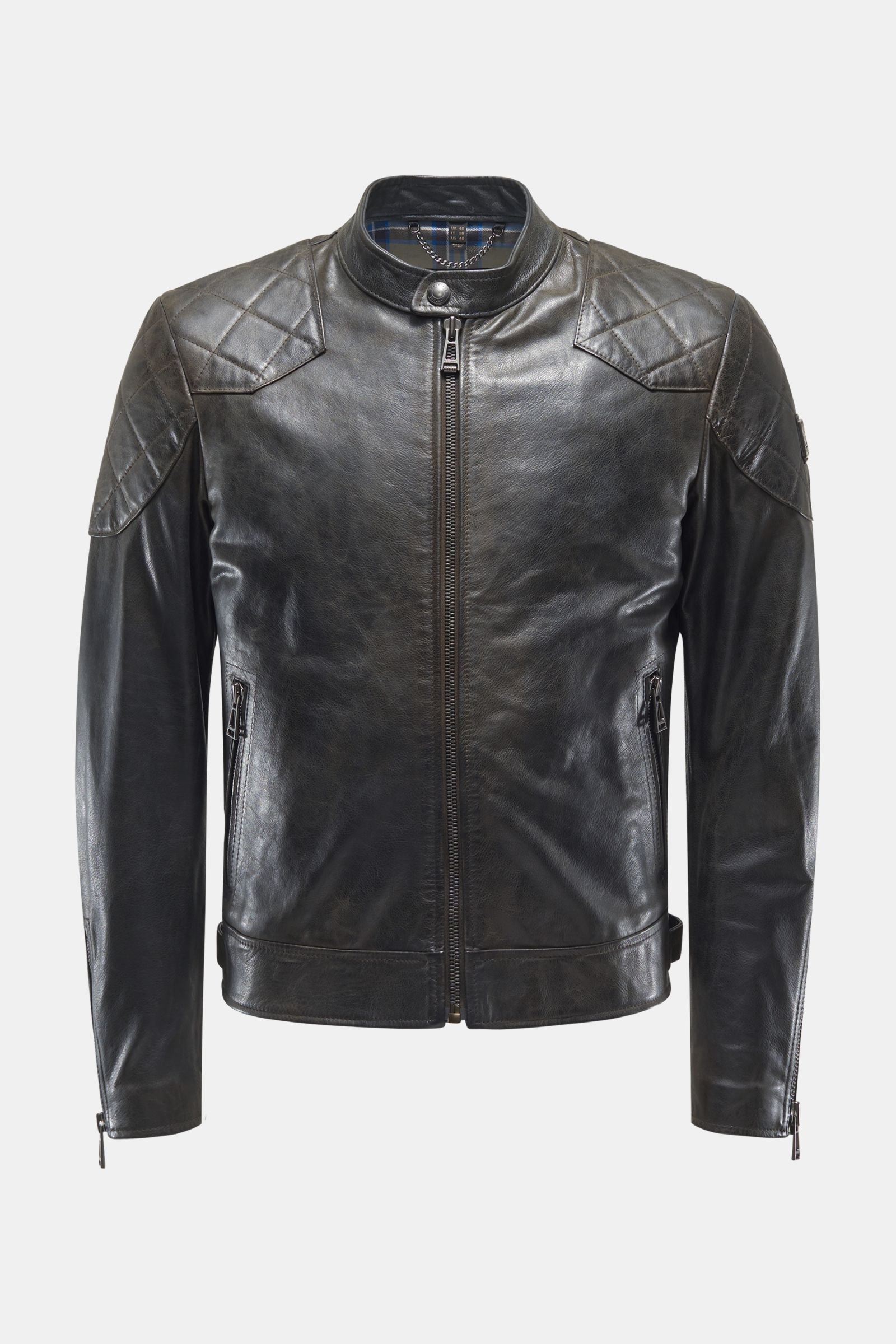 Leather jacket 'Outlaw 2.0' grey-brown