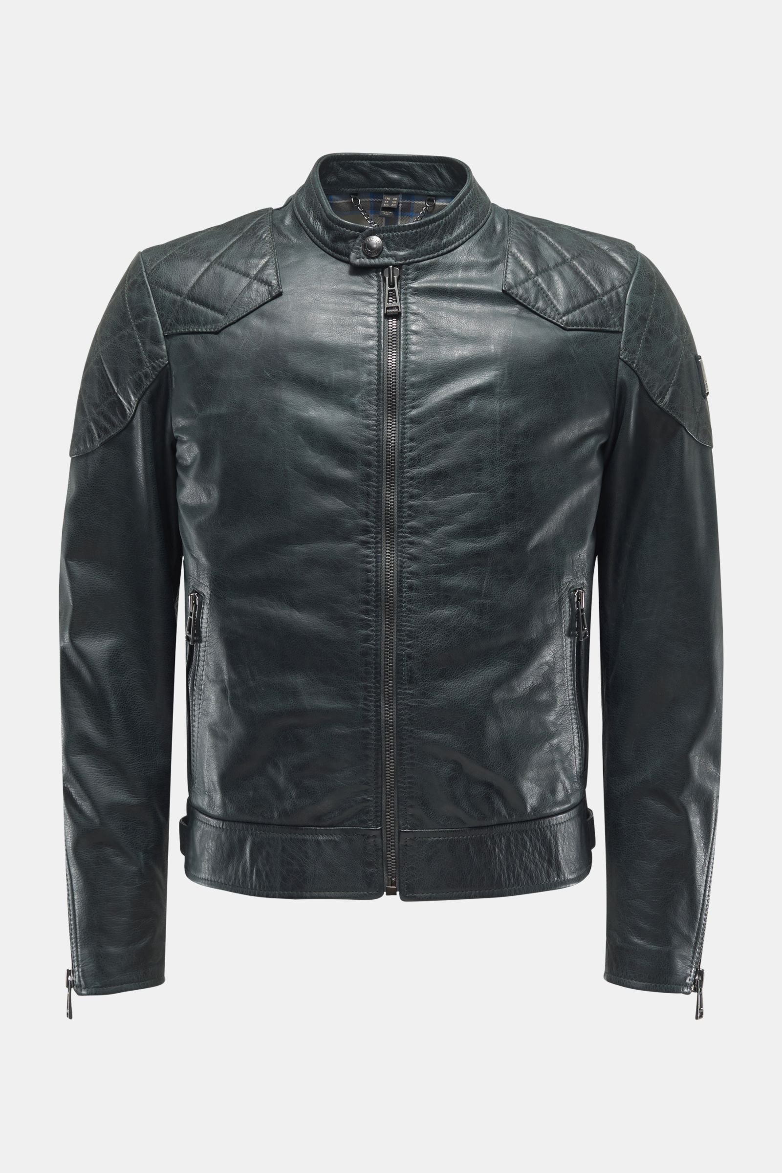 Leather jacket 'Outlaw 2.0' dark green