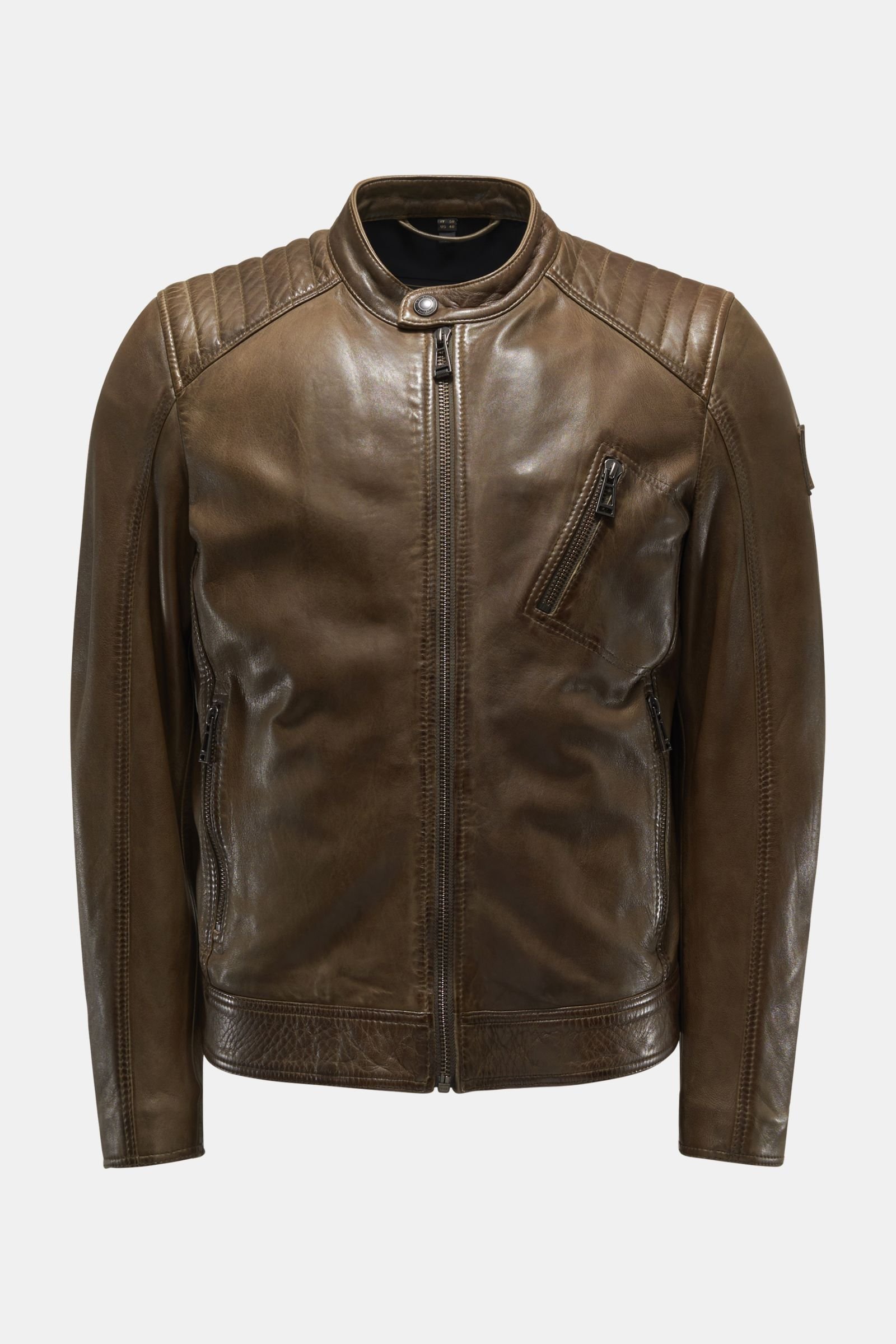 Leather jacket 'V Racer 2.0' olive