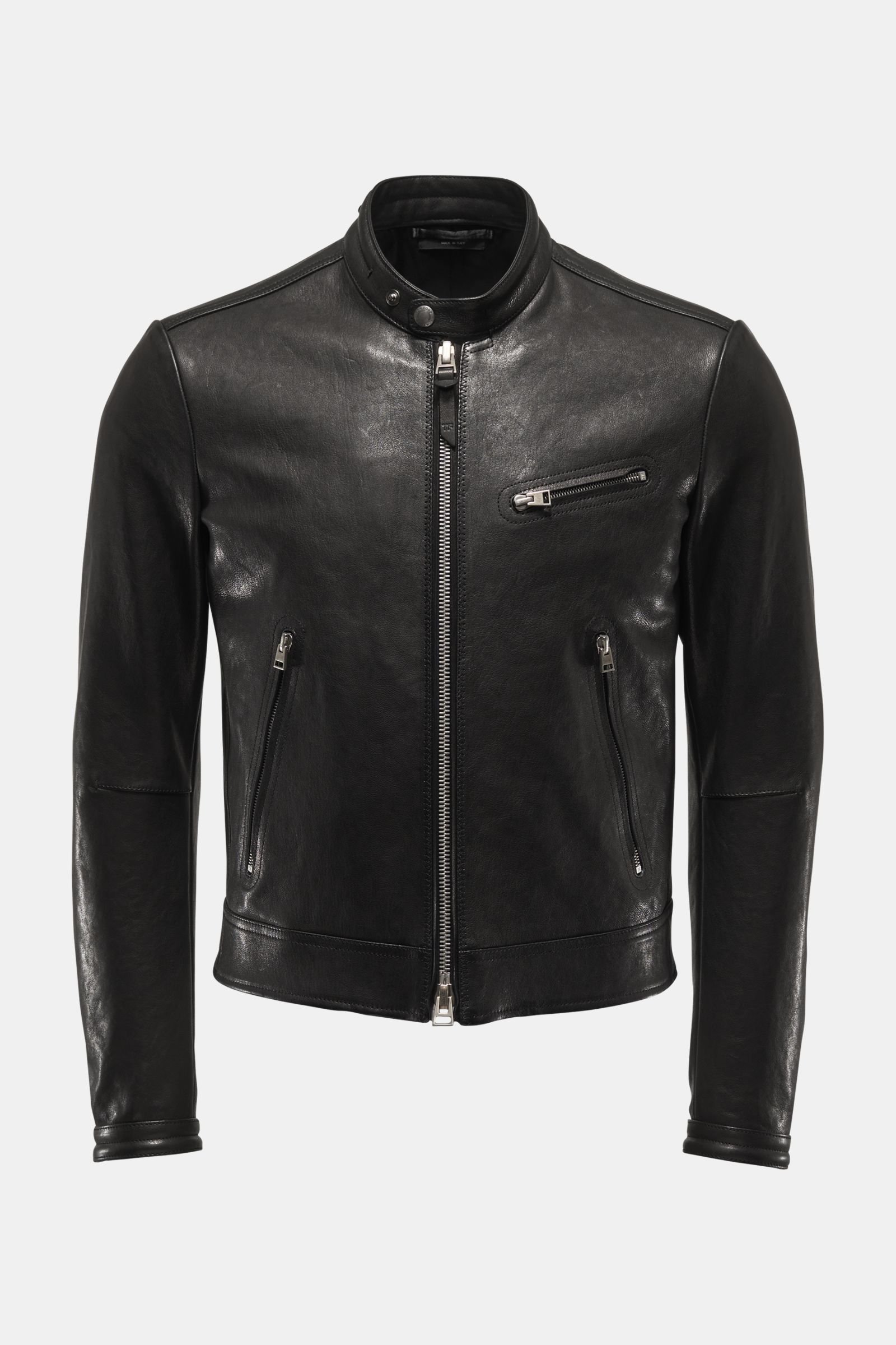 Leather jacket anthracite