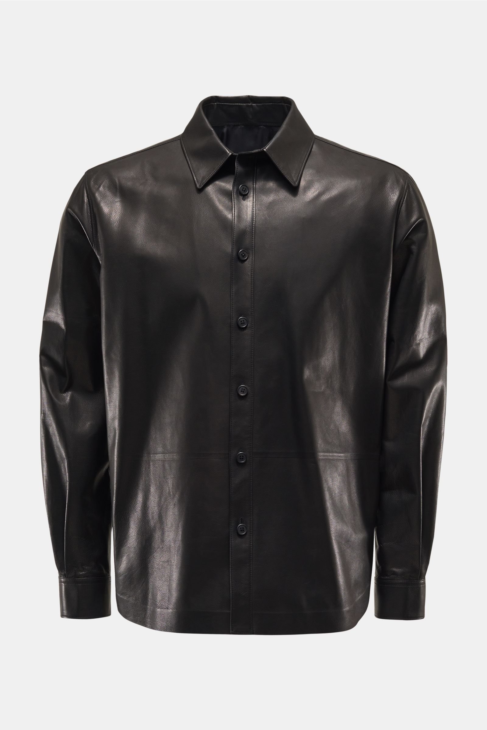 Leather overshirt 'Dale' black