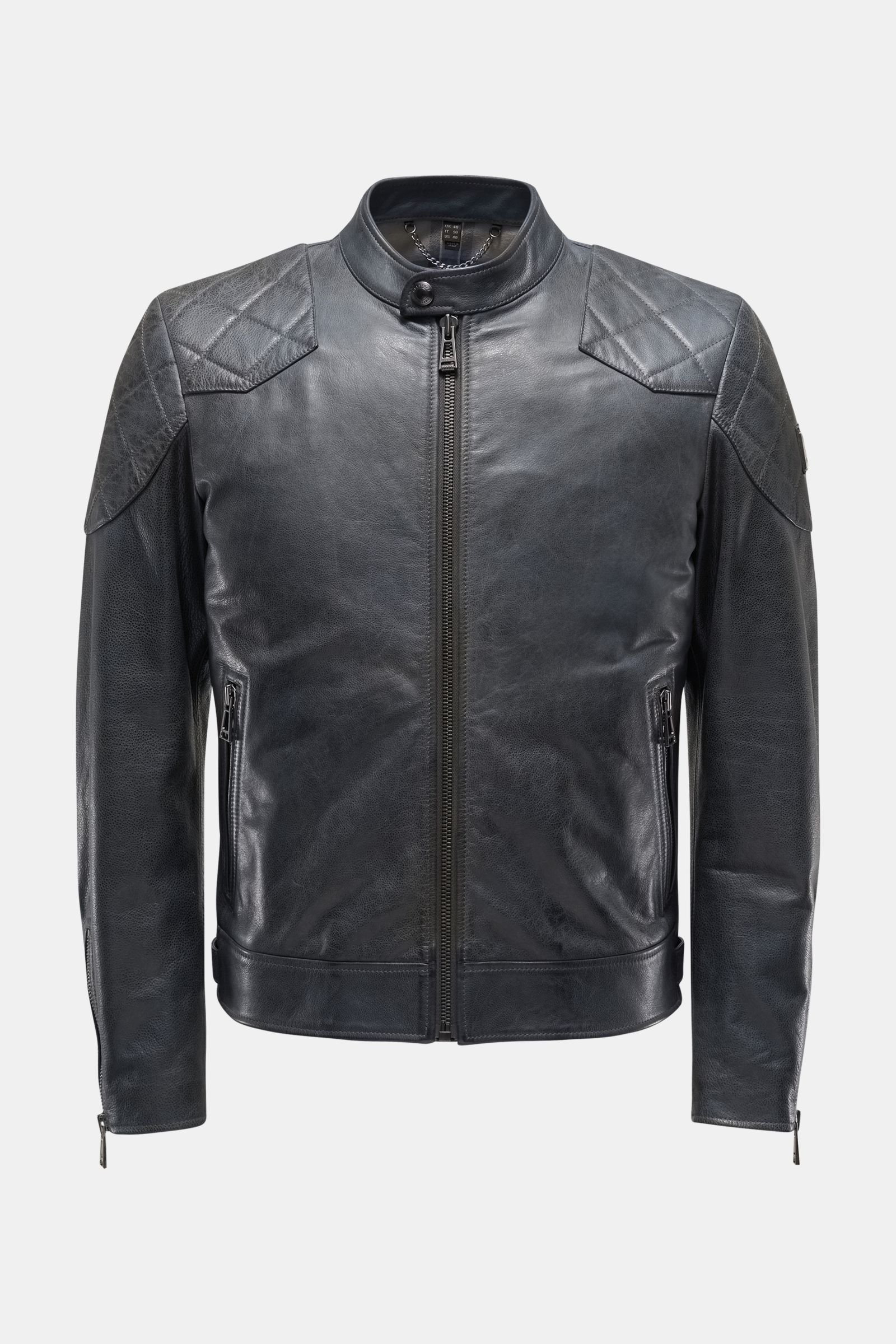 Leather jacket 'Outlaw 2.0' grey-brown