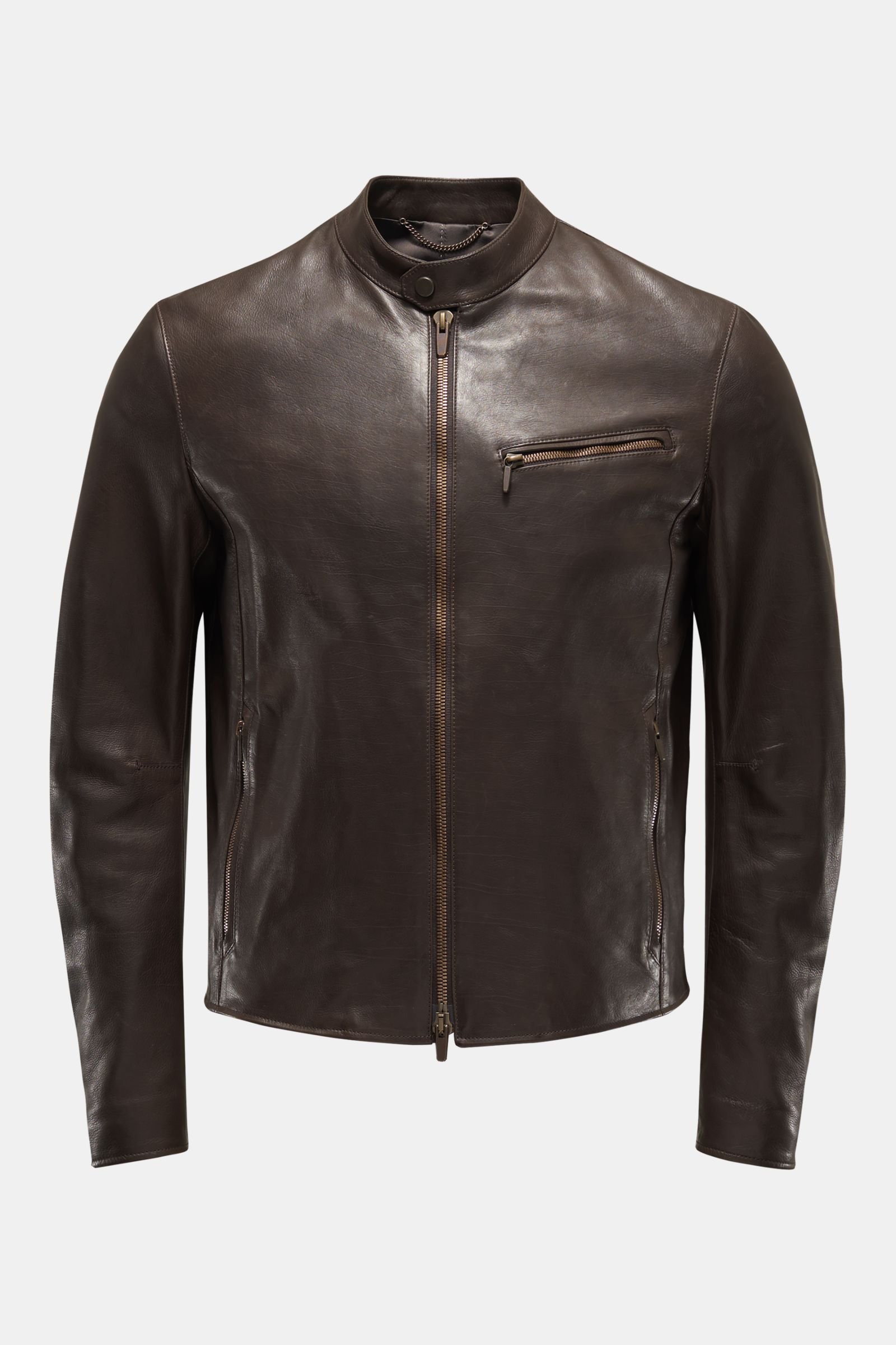 Leather jacket dark brown