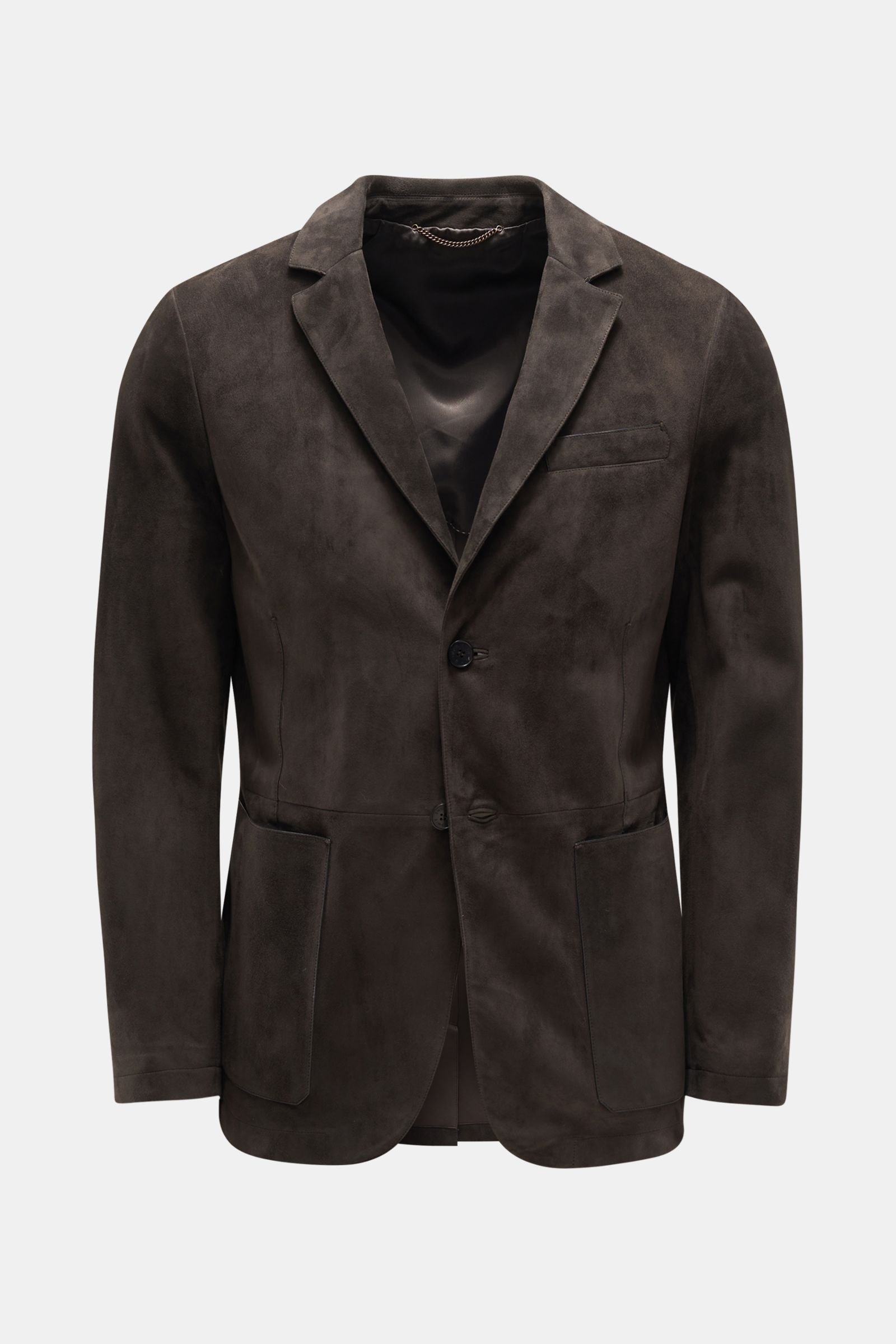 Suede jacket dark brown